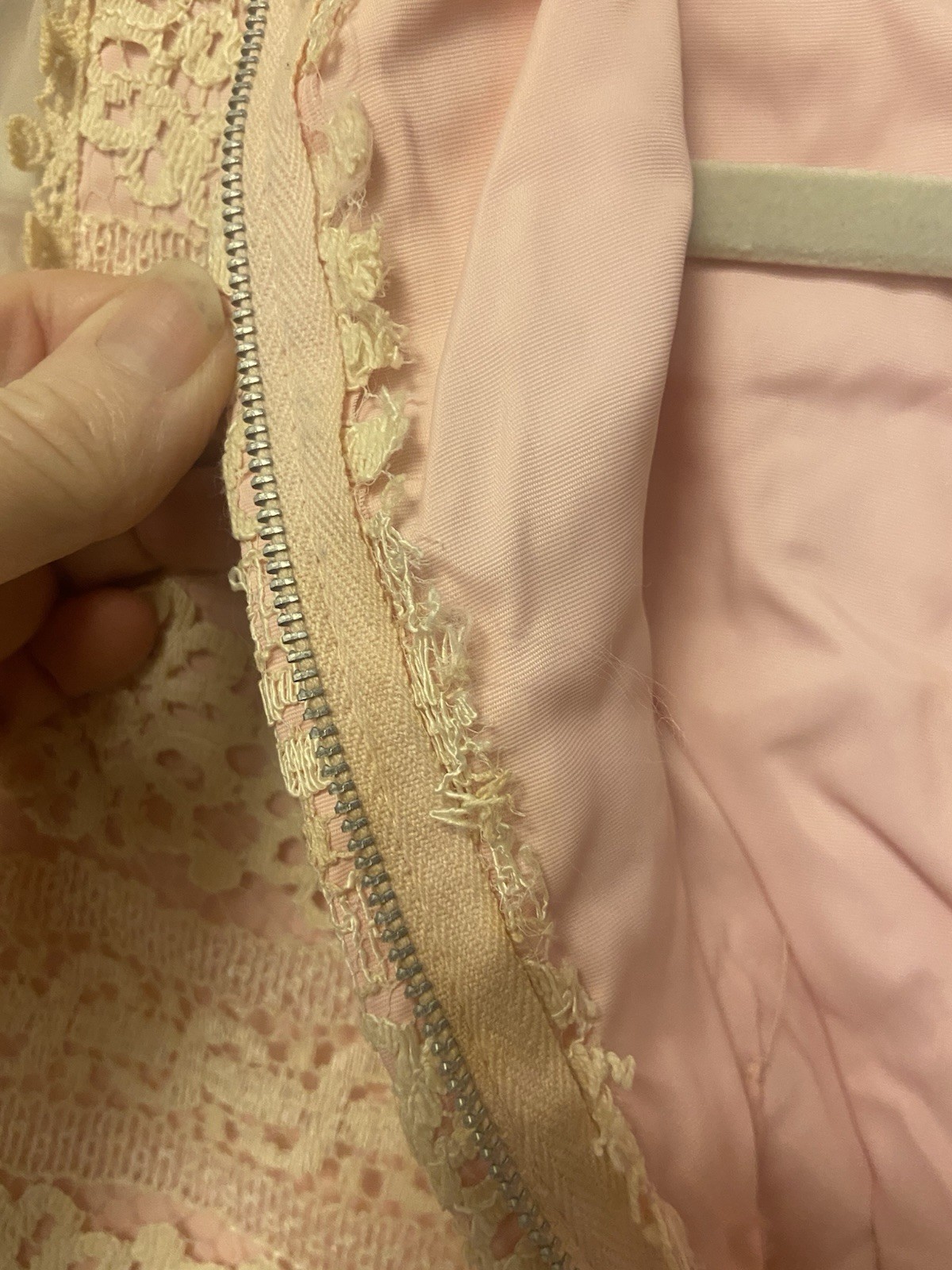 VTg Organza Lace Empire Waist Pink Prairie Dress Victorian Revival Cottagecore
