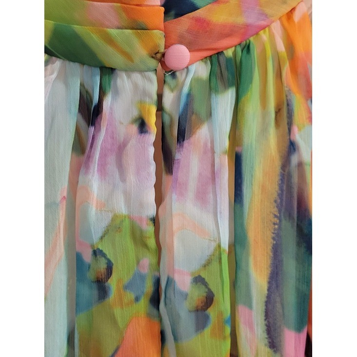 Adrianna Papell Plus Size 26W Floral Chiffon Halter Dress