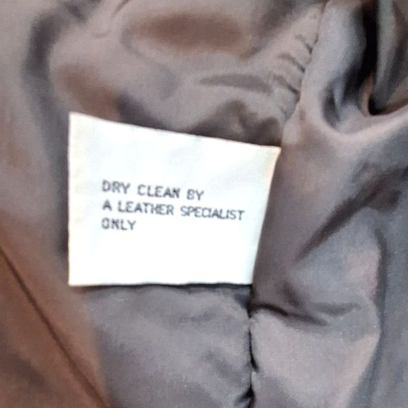 Donna Pelle Vintage Brown Leather Coat Faux Fur Collar Size S