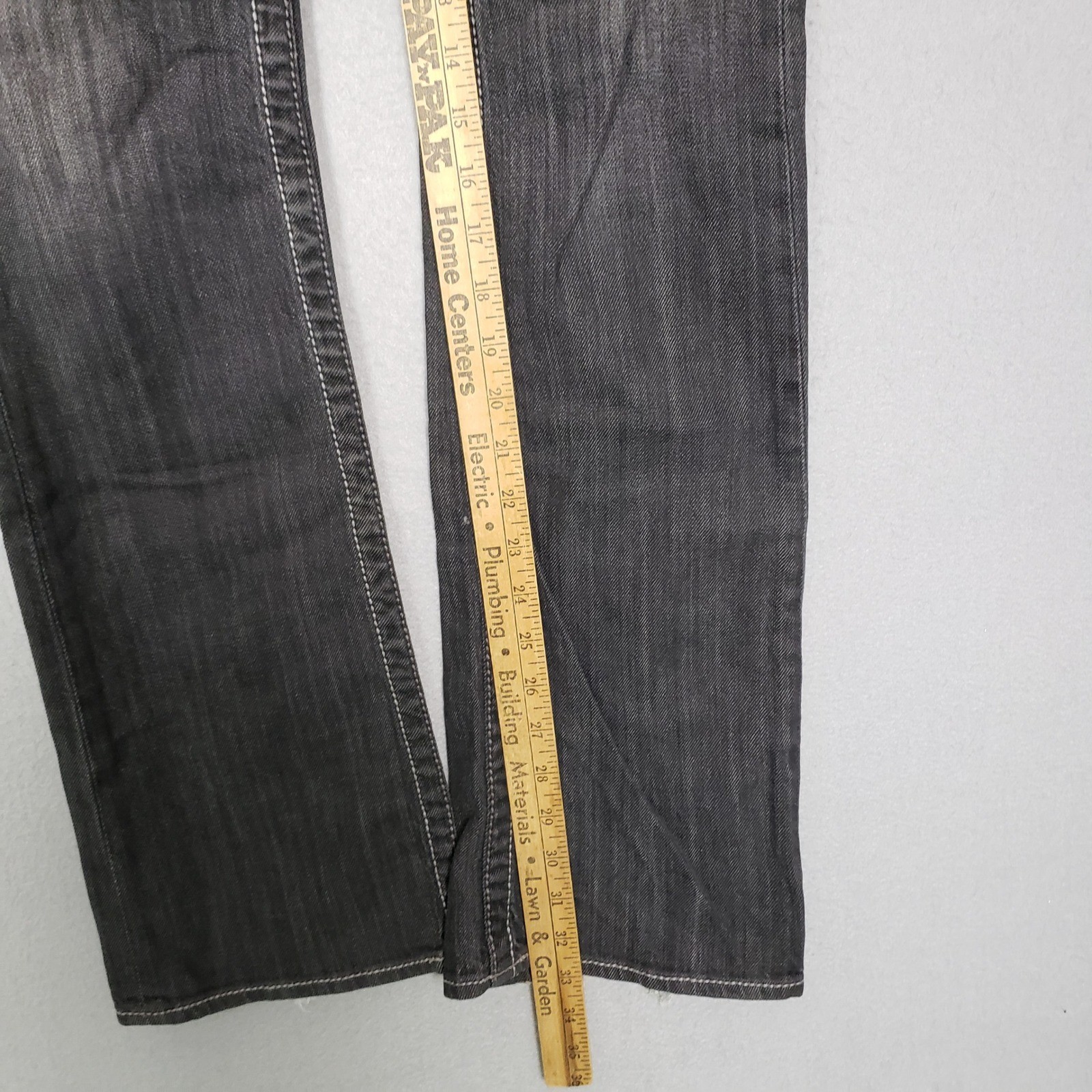 Y2K Big Star Sophie Bootcut Jeans Black Denim Grunge Western Distressed Size 25L
