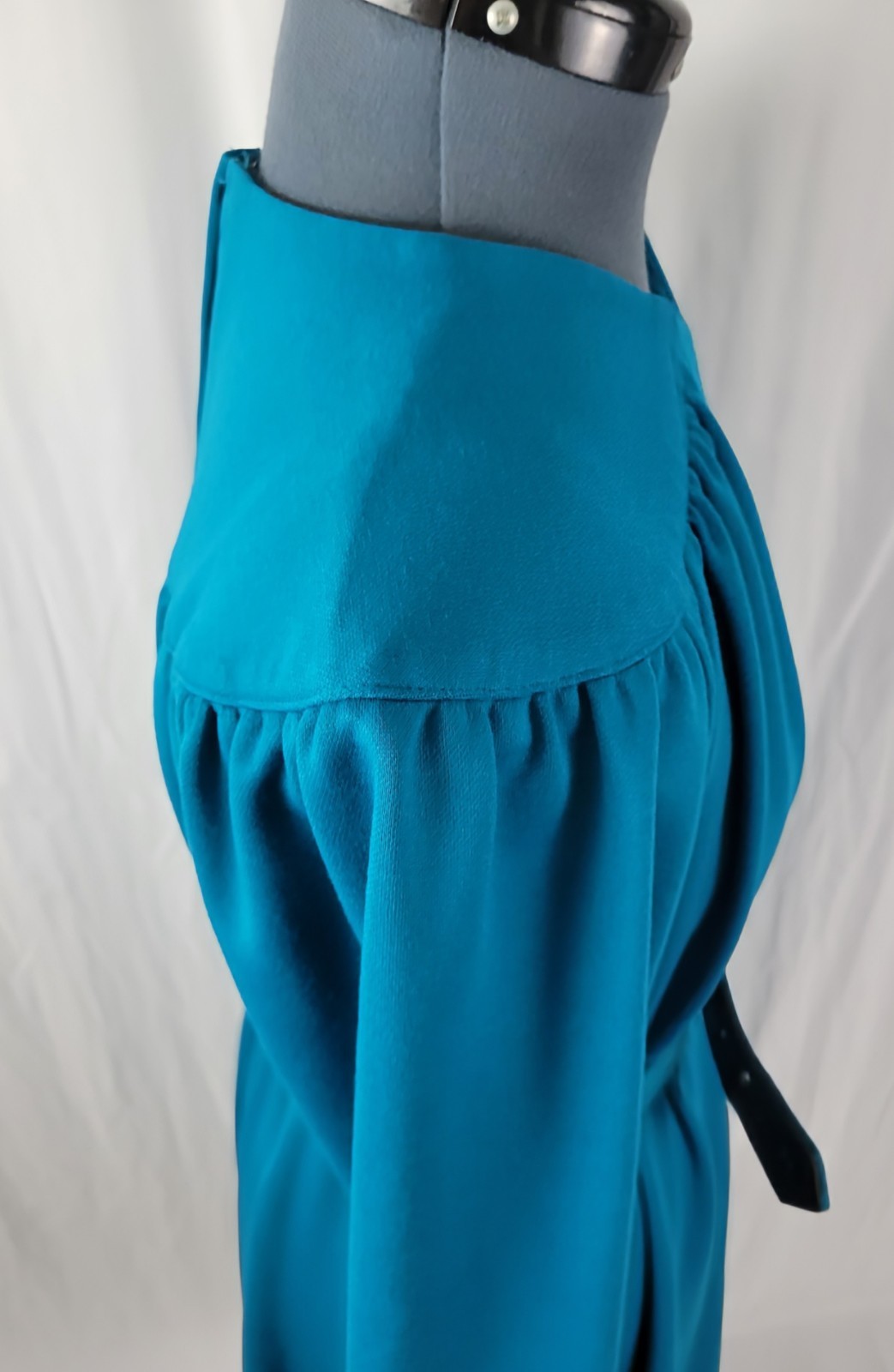 Vintage Impromptu Teal/Turquoise Blouson Dress w Matching Belt Size 12P