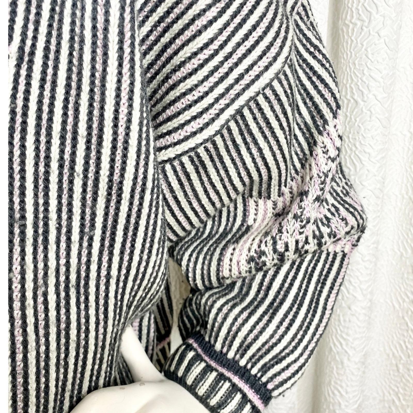Vintage Unionbay Wool Blend Sweater, Striped Chunky Knit, Y2K Crop Top, Size L