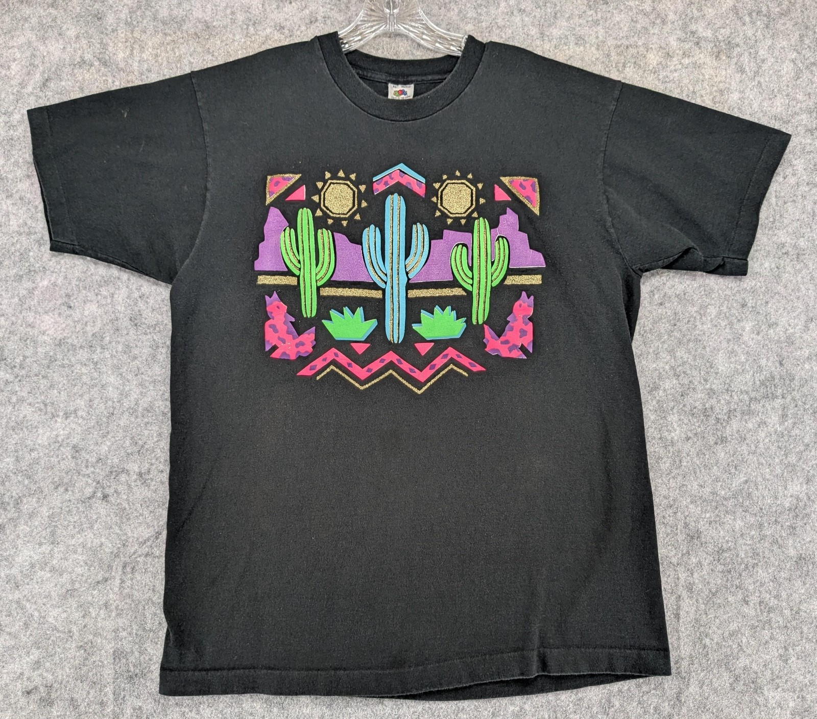 Vintage Fruit of the Loom Shirt Womens XL Southwest Cactus Desert Graphic 90s