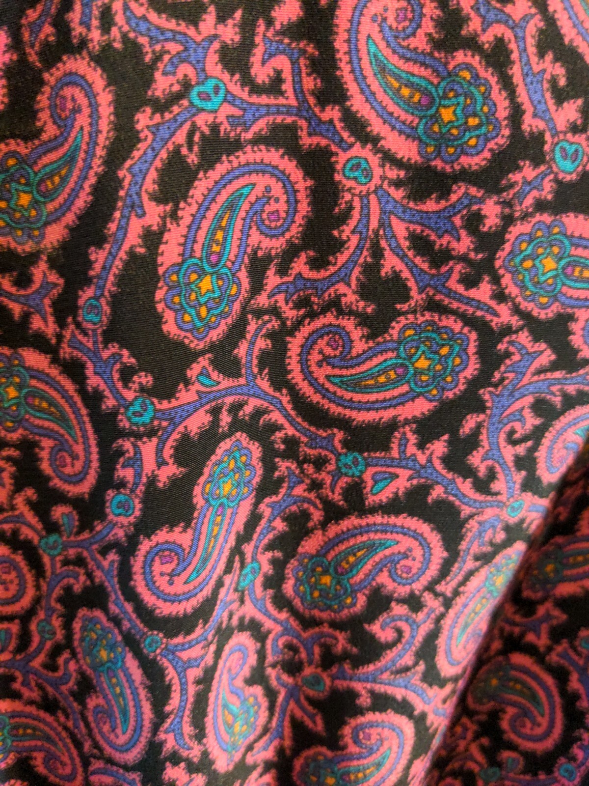 Vintage Henry-Lee Petites Pink Paisley Print Secretary Dress Elastic 6