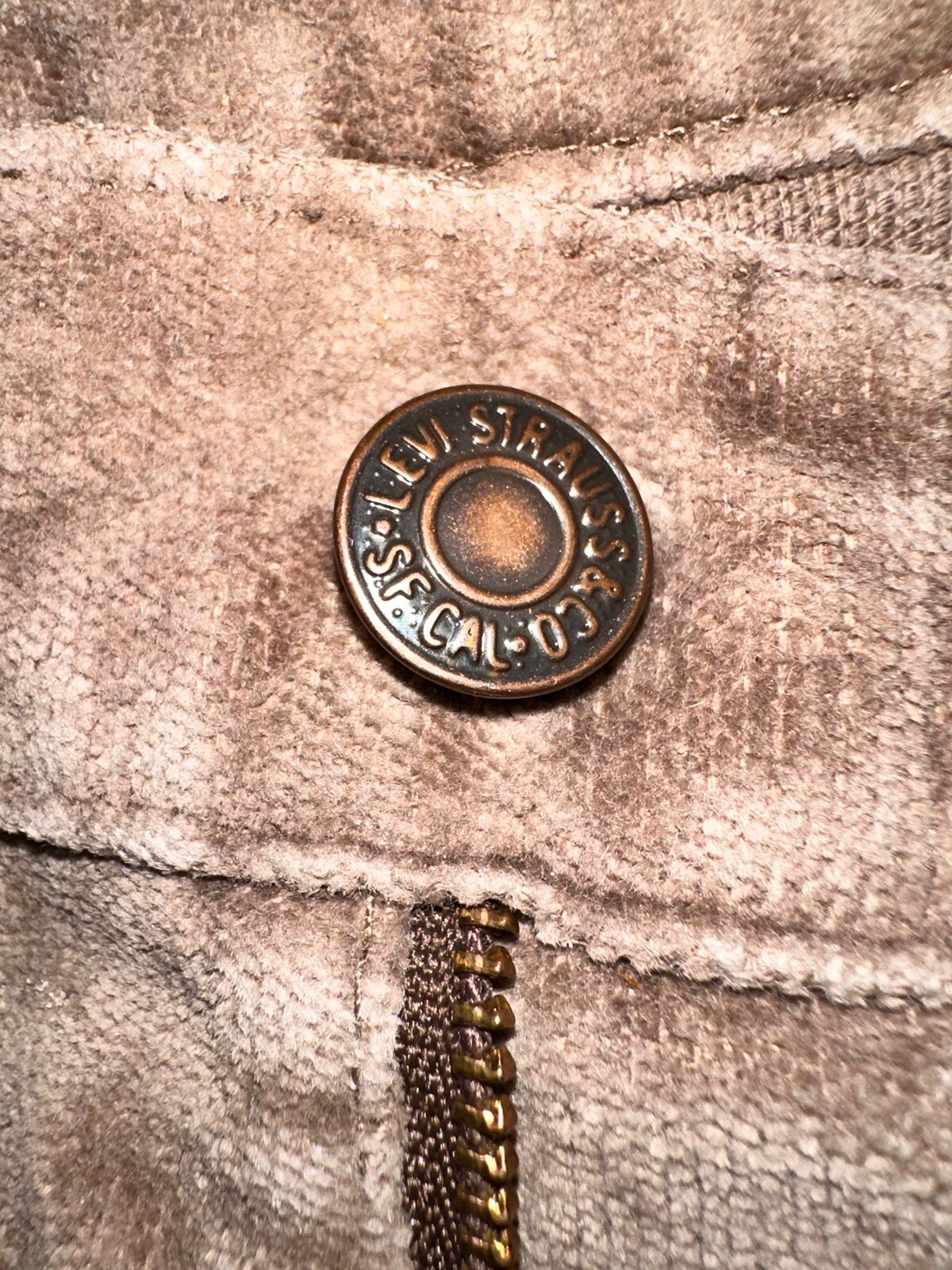 Vtg 70s Levis 519 Corduroy Pants USA Made Talon 42 Zipper Velour Feel 34×32