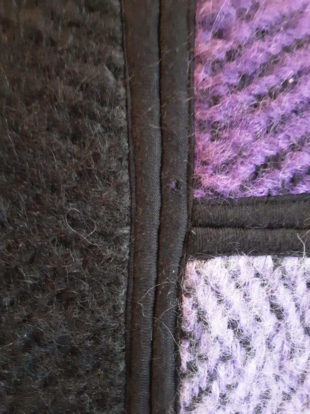 ITALIAN BOHO VTG MOHAIR COAT Color Block Purple Unstructured Sz M-L PERFECT!