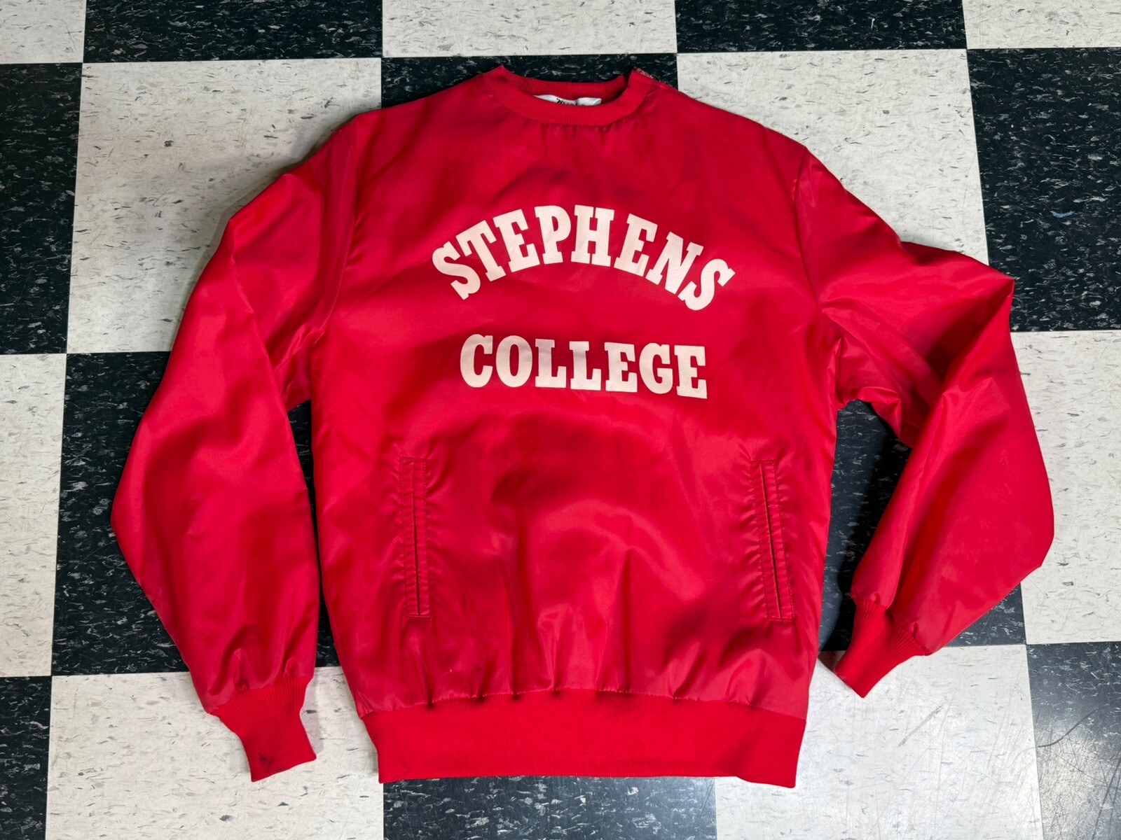 Vintage 60s Stephens College West Wind Satin Jacket Women’s Size M Bomber USA