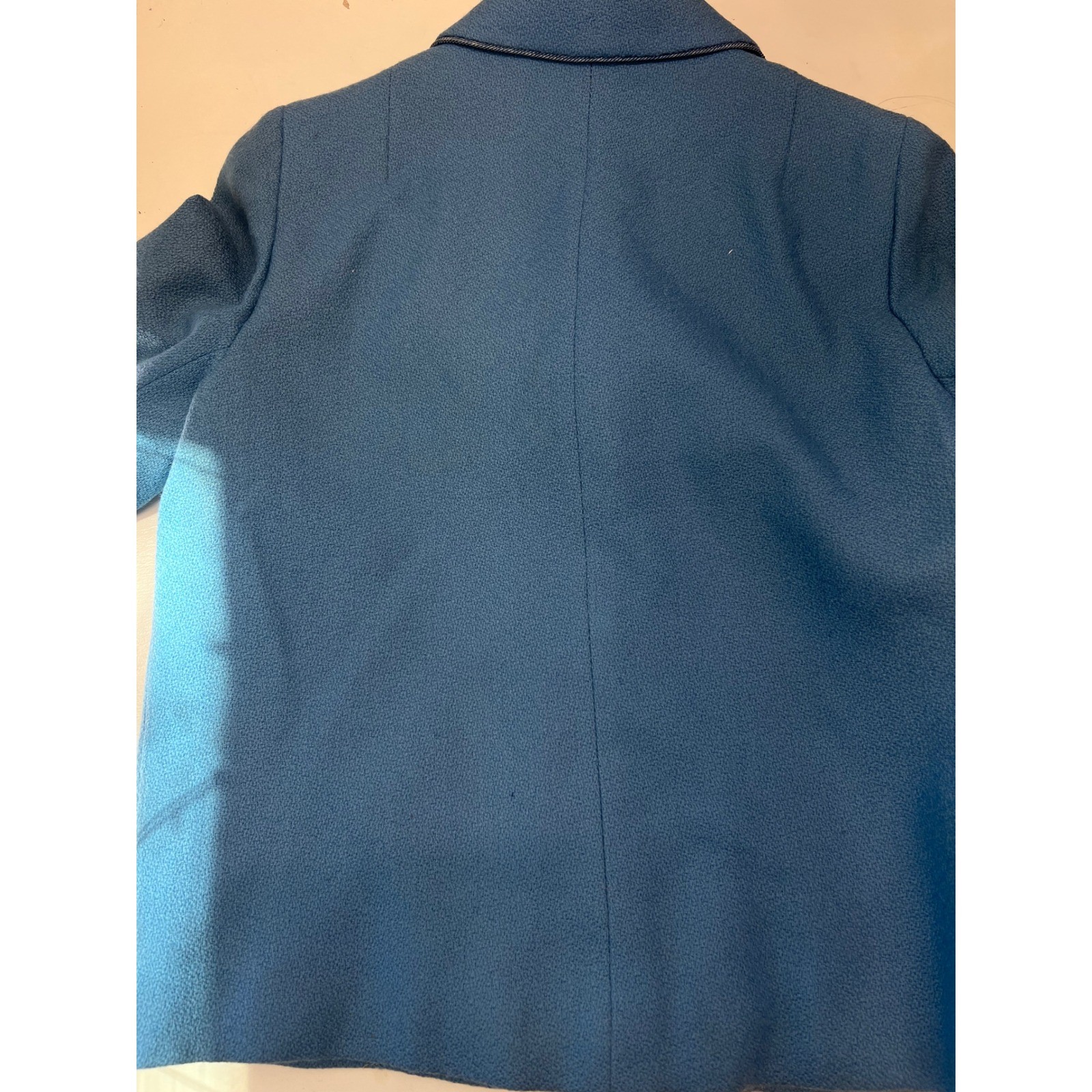 Vintage Maurice Original Blue Skirt Suit Textured Blazer Pencil Skirt Set