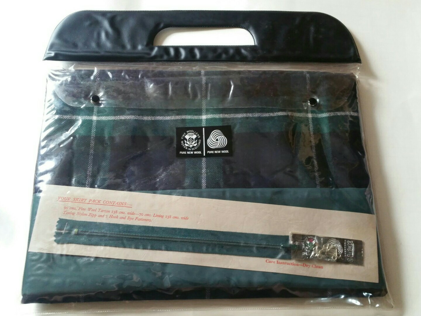 Brand New THE SCOTCH HOUSE SKIRT Tartan Green/Blue Plaid PURE NEW WOOL Scotland