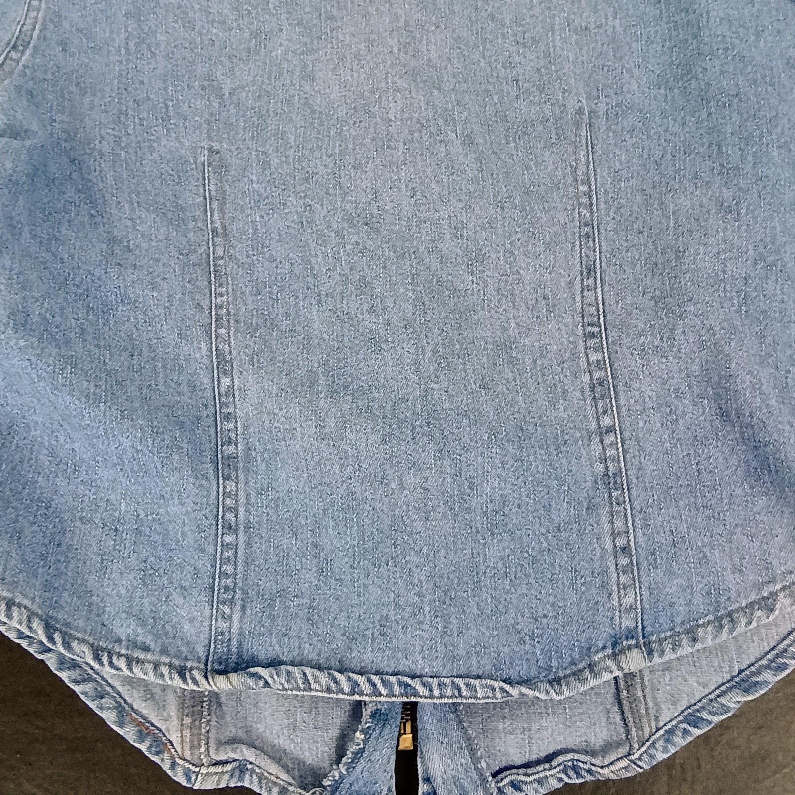 Vtg 579 Denim Zip Shirt Fitted Long Sleeve 80s 90s Y2K Street Light Wash Sz M