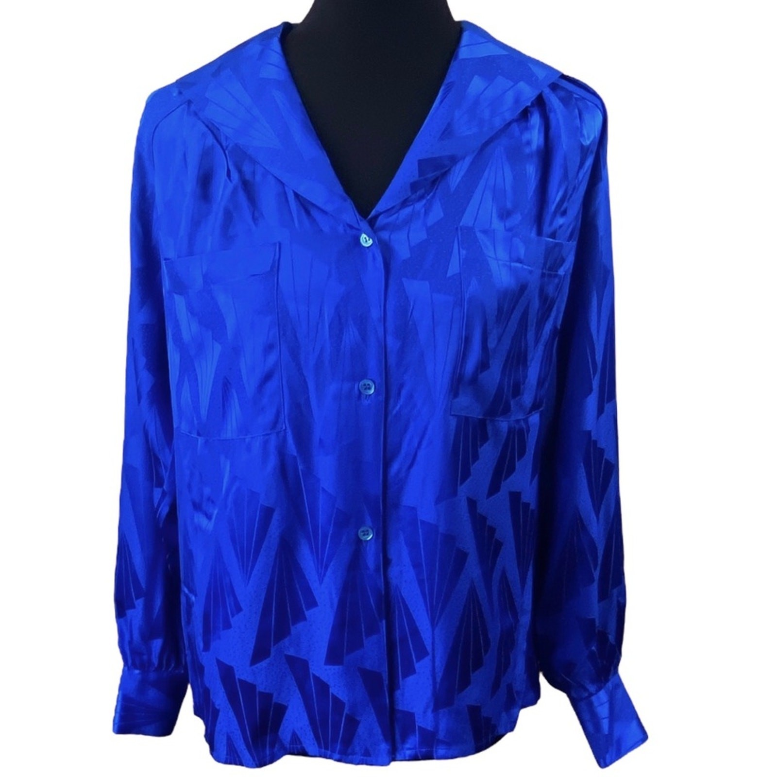 Vintage Dynasty 1980’s 100% Silk Blouse Size S/M Dead Stock New With Tags Retro