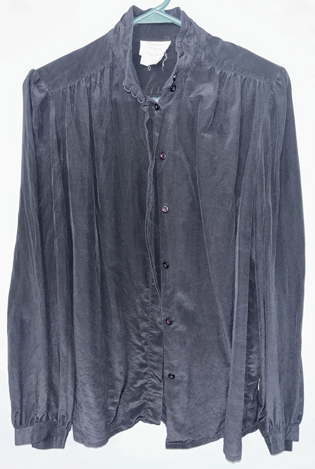 Vintage Francesca of Damon for Starington Women’s Size 12 Black 100% Silk Blouse