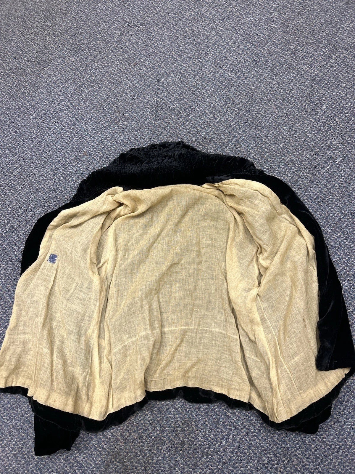 1930s Silk Velvet Opera Coat Jacket Holiday Dress Bishop Sleeve Vintage M/L