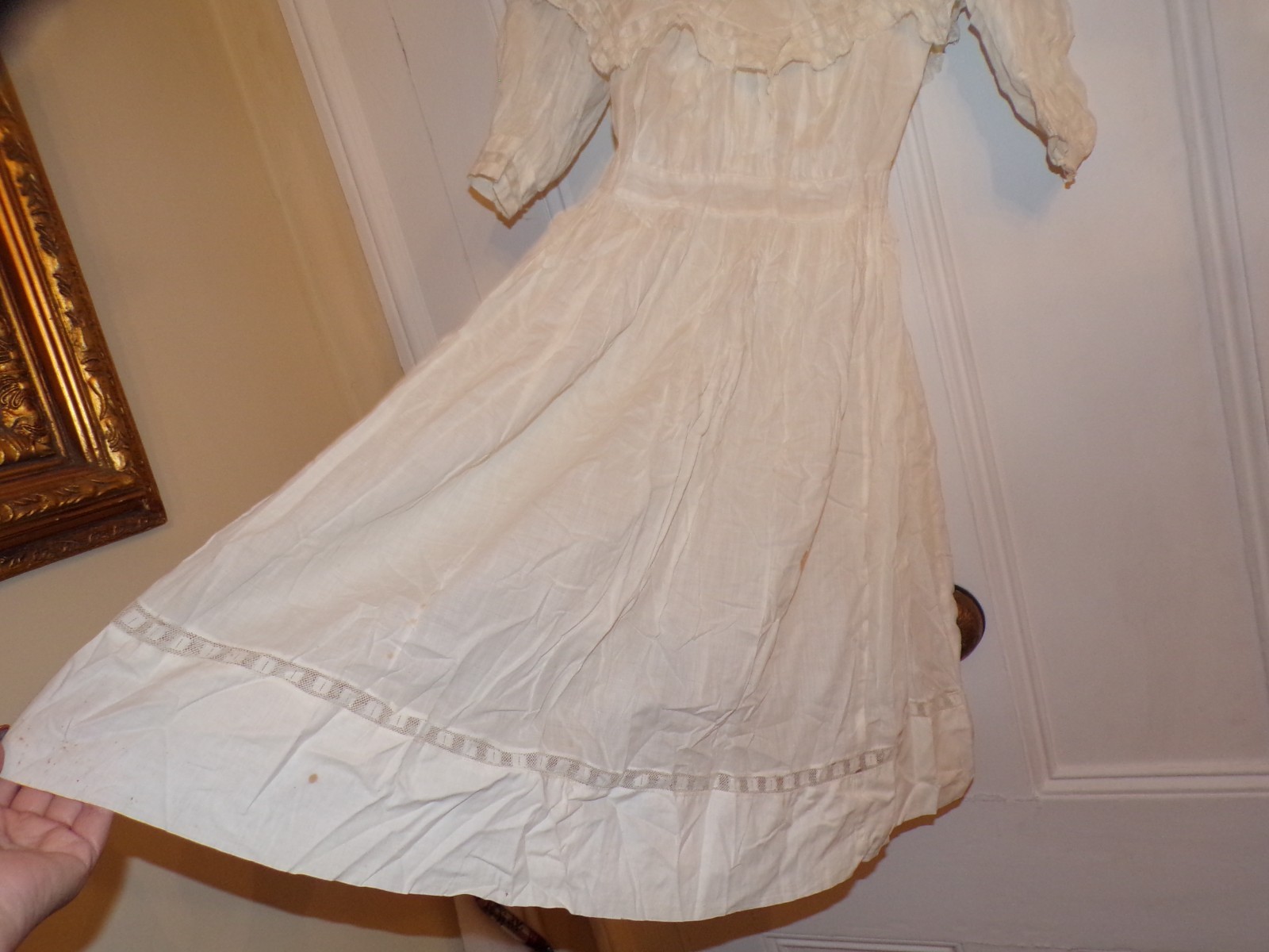 VTG White Shear Dress with Fancy Collar