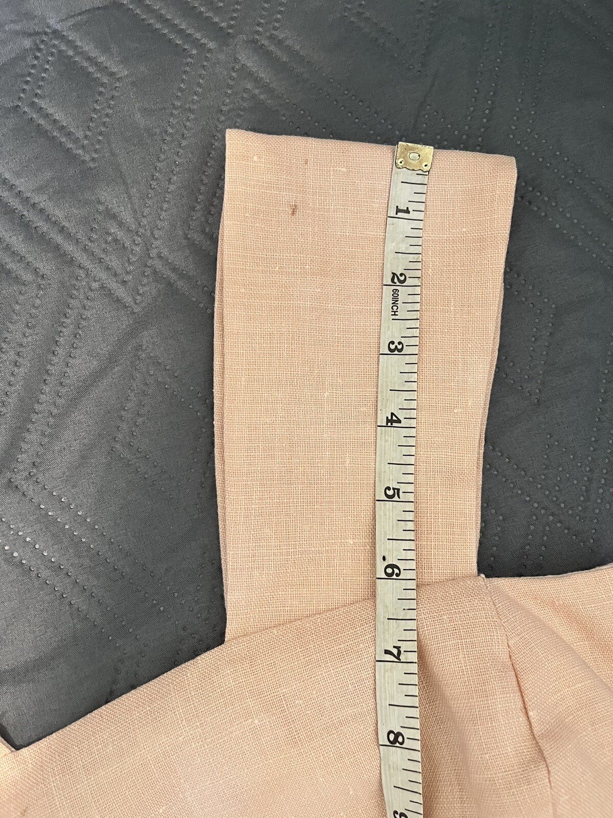 Vintage Handmade 1960s Open Back Salmon, Woven Cotton Canvas, Dress sz Small