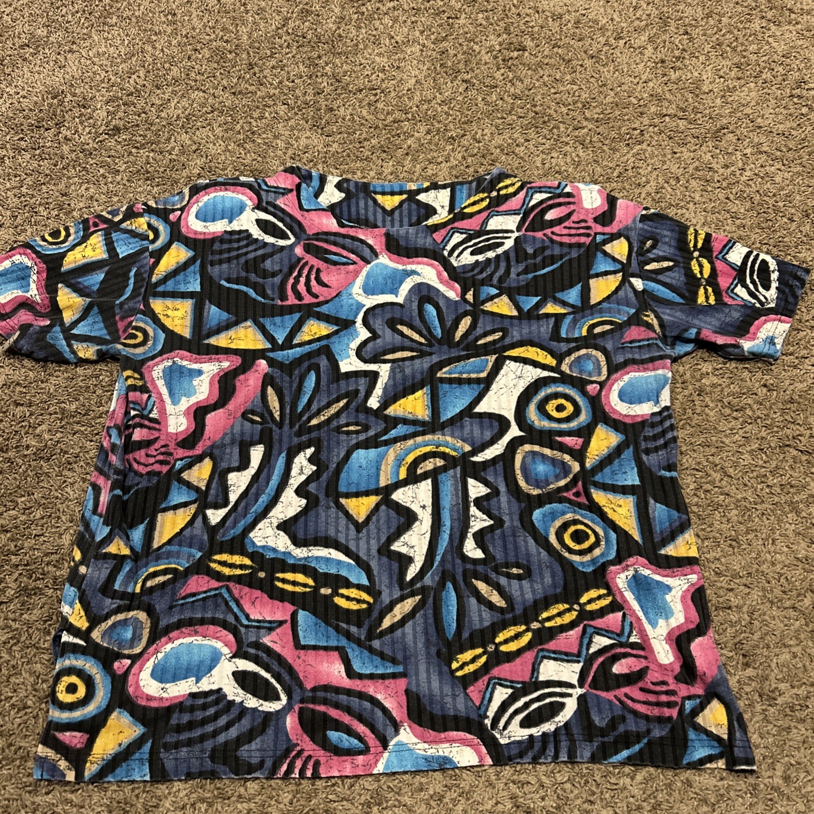 Jacque and Koko Vintage 80s -90s Bold Pink Black 18/20 Shirt Womens A41