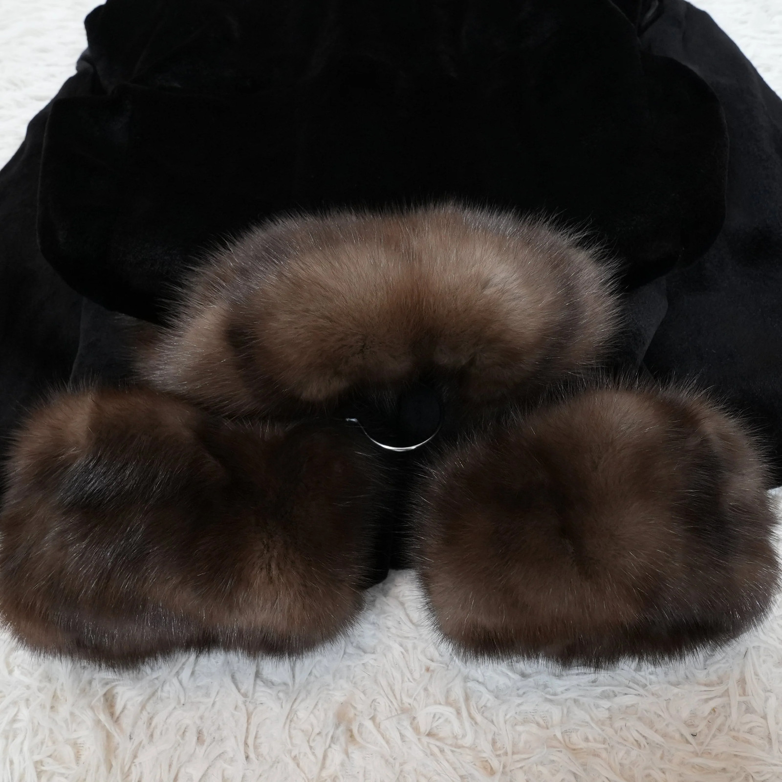 Shaved Mink and Russian Sable Trim Long Coat – Genuine Vintage Fur From Japan