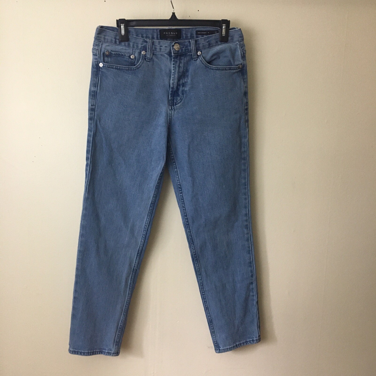 Pacsun Jeans Women 31×28 Slim Tapered Stretch Light Wash High Waist 90s Mom Y2k