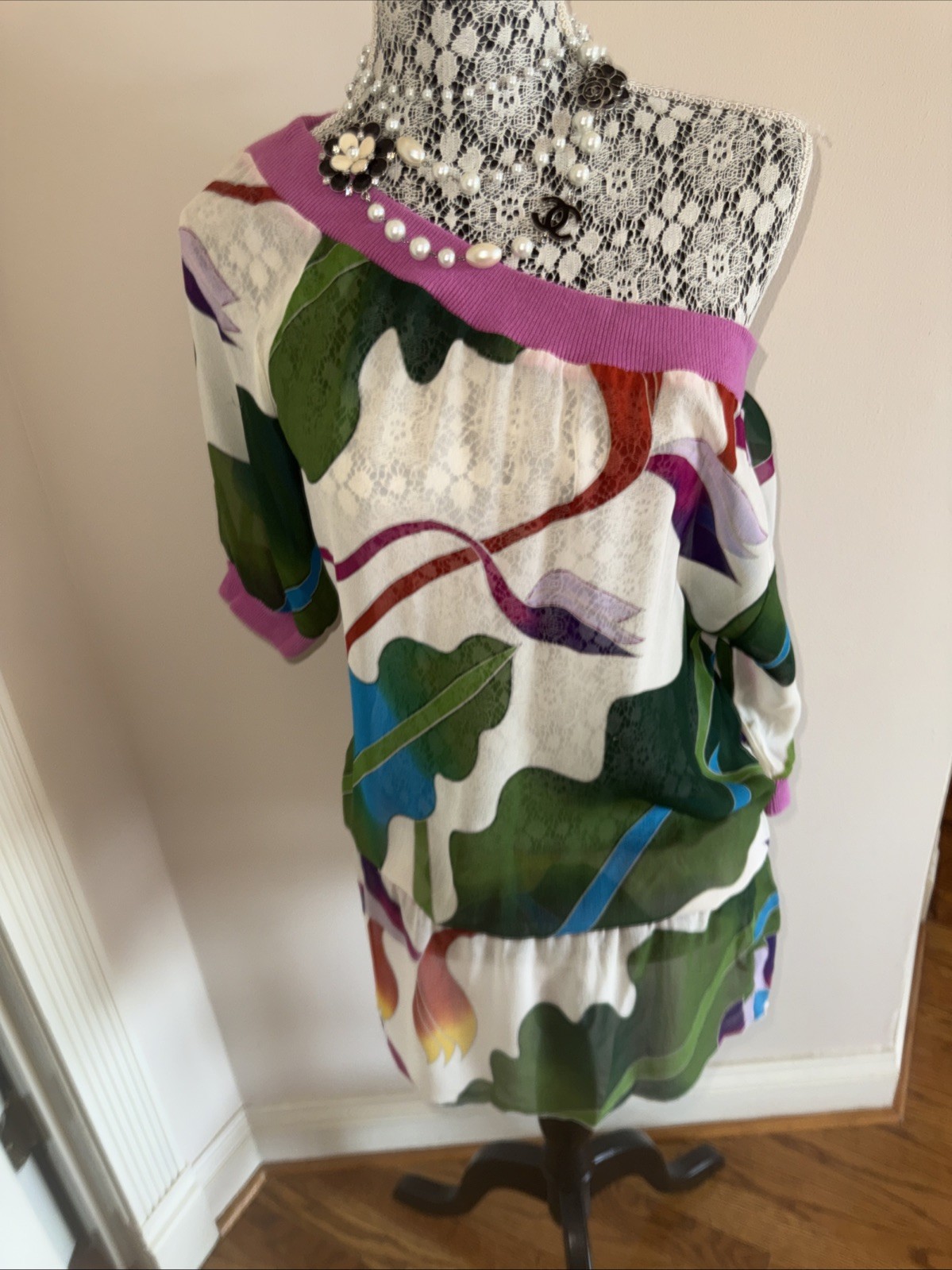 NEW! Anna Studio 💯 % Silk Farm Multicolor Tunic Dress Beach Coverups M/L