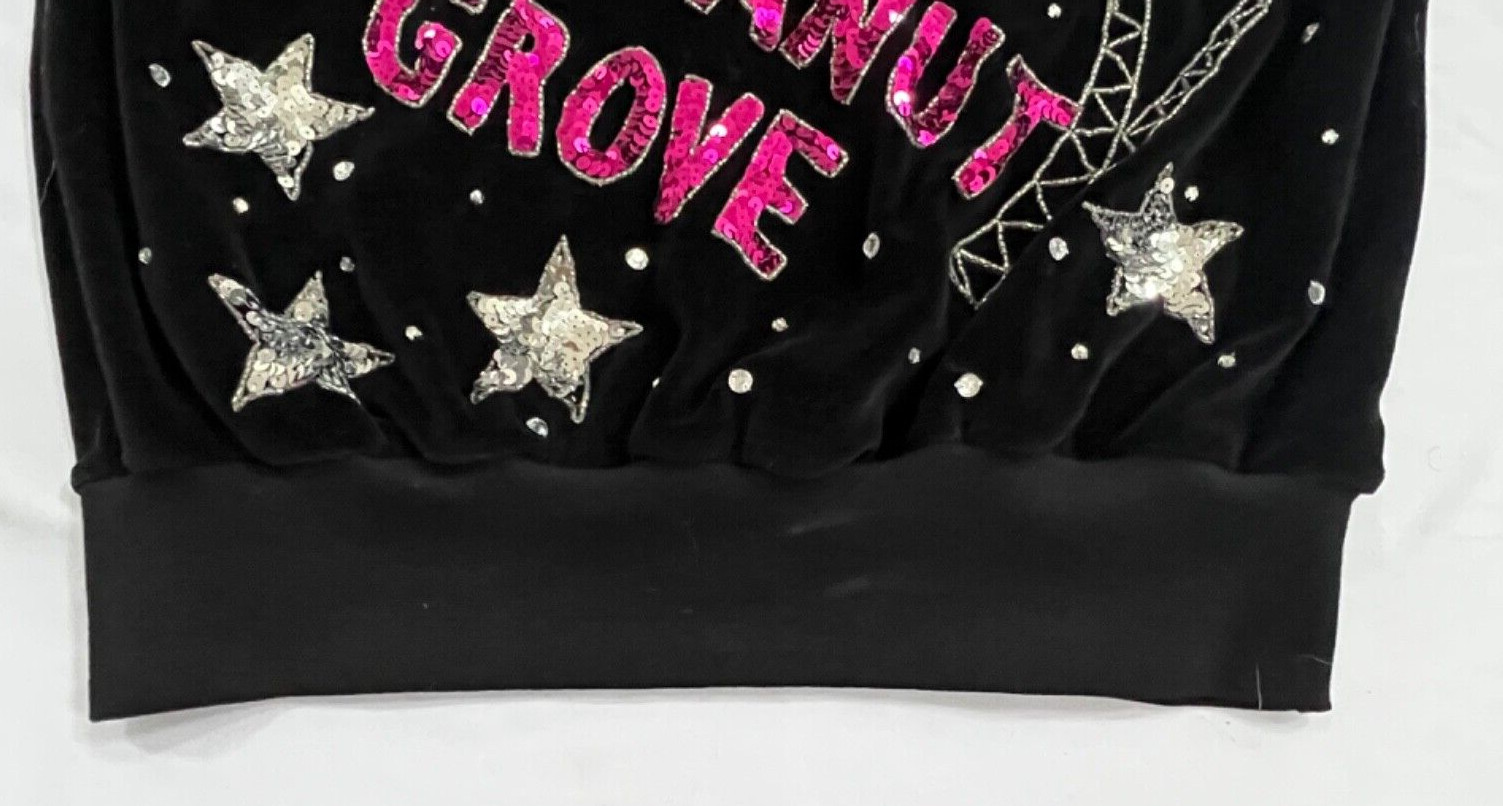 BONNIE BOERER BROWN DERBY COCOANUT GROVE WOMENS BLACK VELVET SEQUINS SWEATER S