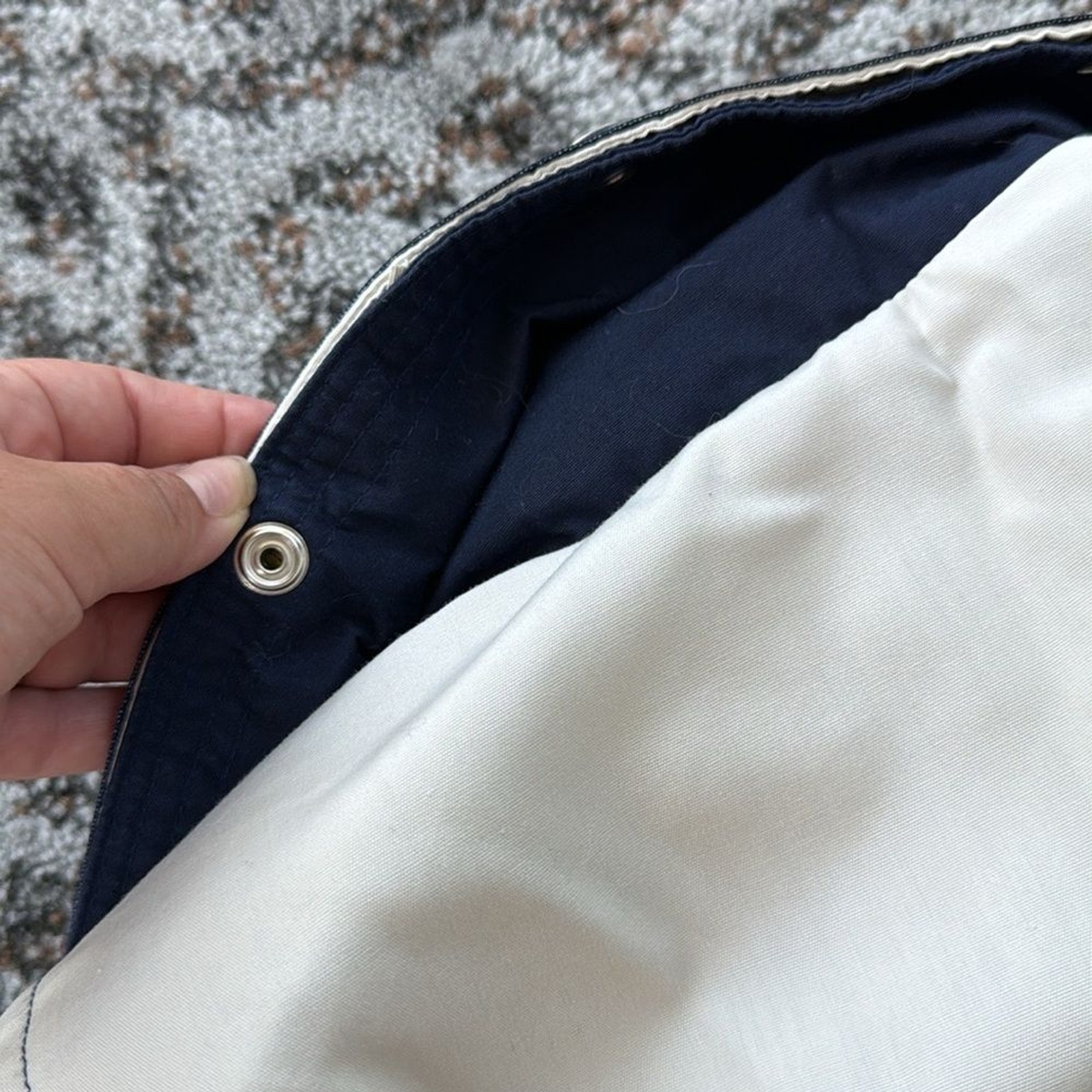 Vintage Mullberry Street Nautical Jacket Cream Navy Medium