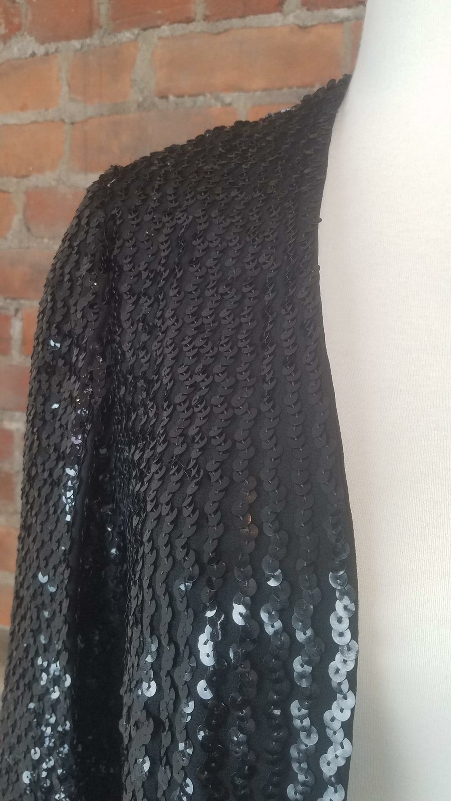 Vintage Mary Sachs Sequin Evening Cocktail Jacket 1950s Black Long Sleeves Sz M