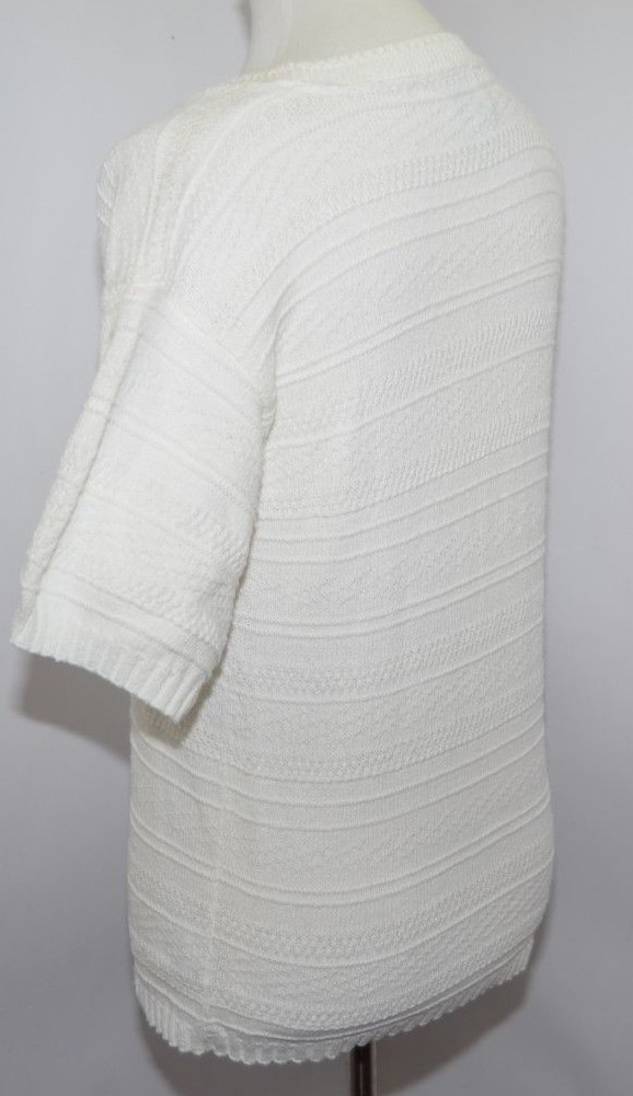 VTG TR Bentley 80s 90s White short Sleeve Knit Sweat Made in the USA Womens S