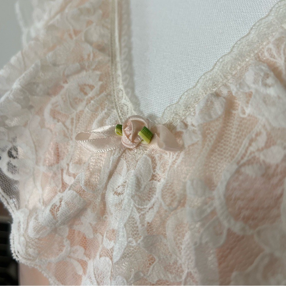 Lily of France Vintage 80-90s Pink Lace Nightgown Slip Soft Girl Ruffle 🌸