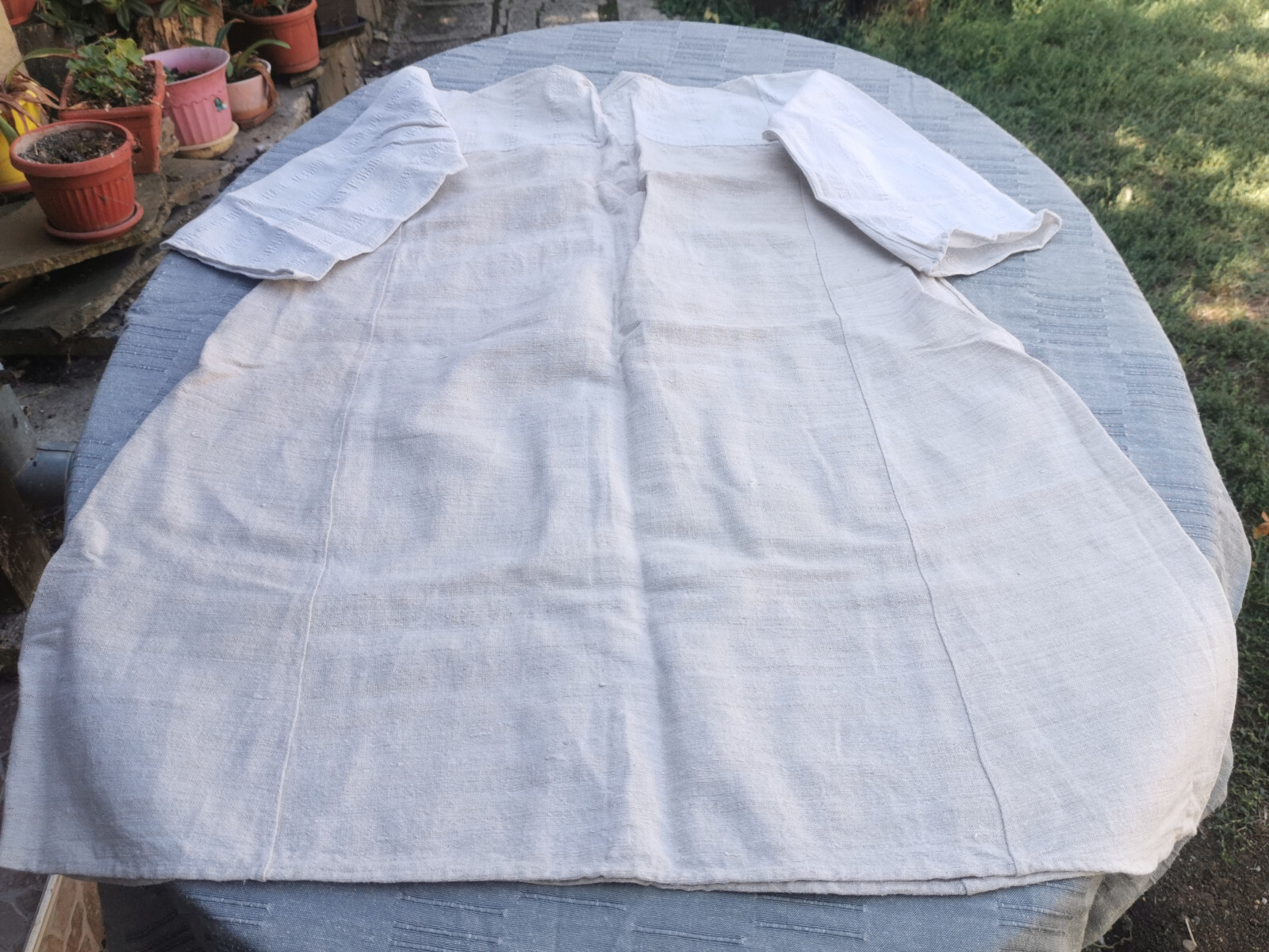 ANTIQUE WOMEN’S FOLK LINEN SHIRT RUSTIC HANDWOOVEN KENAR ETHNIC CLOTHING