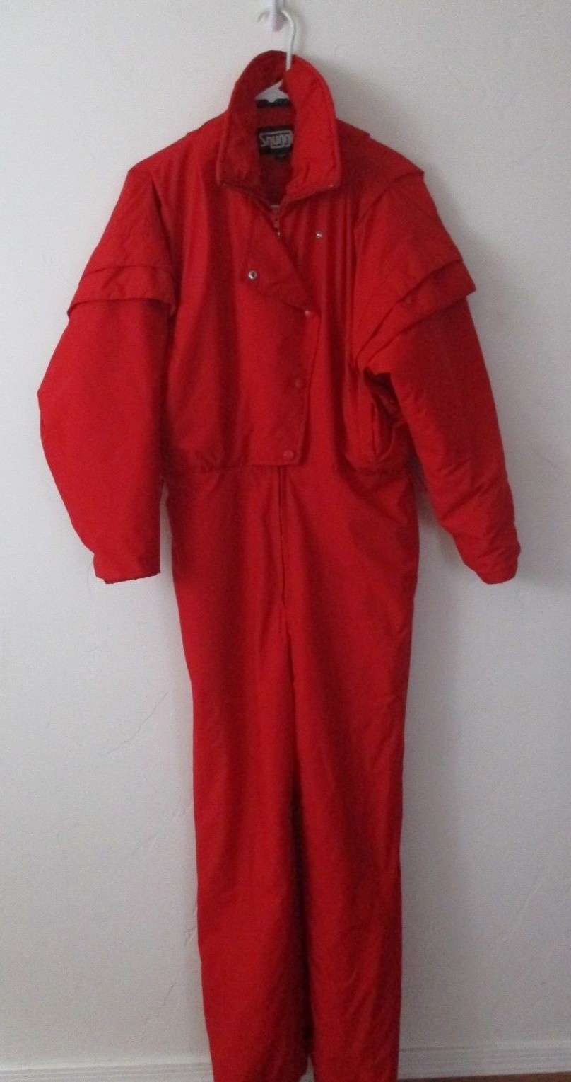 Women’s 8 Bright Red Snow Suit Ski down hill cross country Vintage Snuggler
