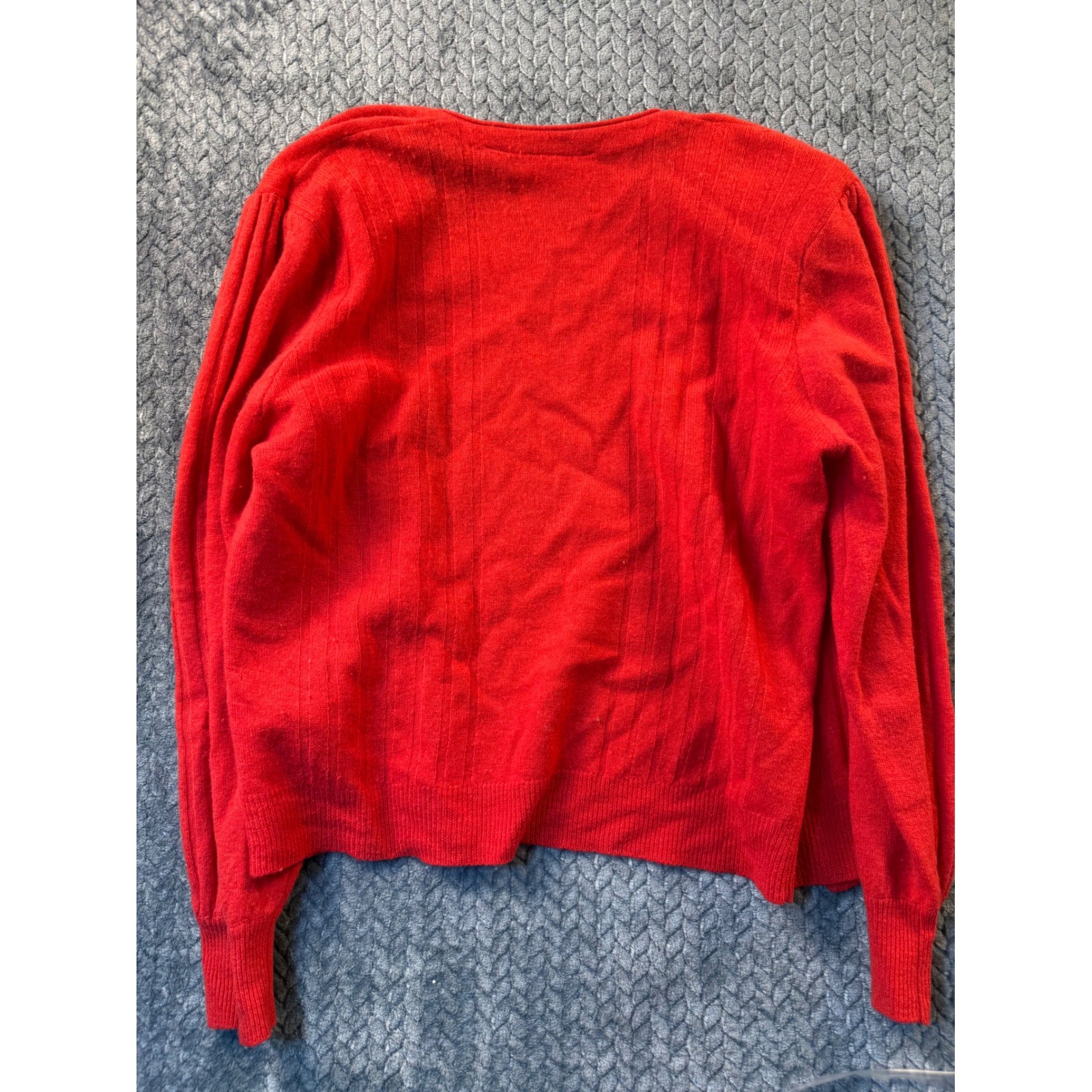 Notorious Vintage Red Lambswool Angora Cardigan Sweater V-Neck S Coquette Granny