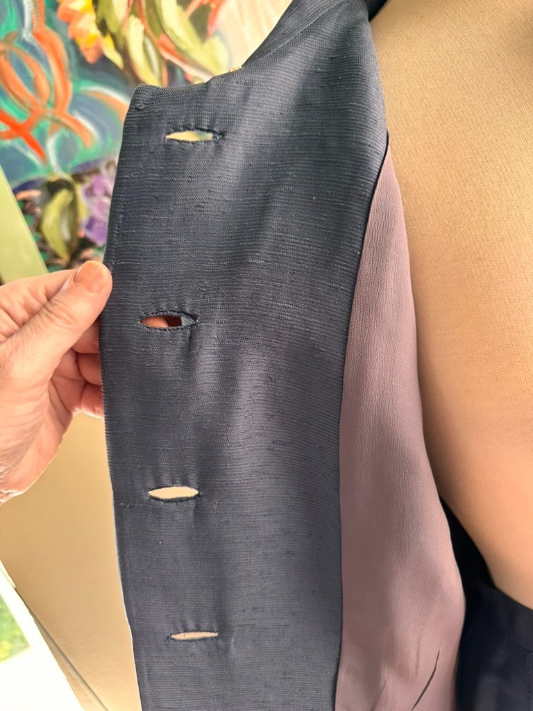 Blue Raw Silk Suit by Country Club Coat c1950 – Tailored Jacket & Skirt – S