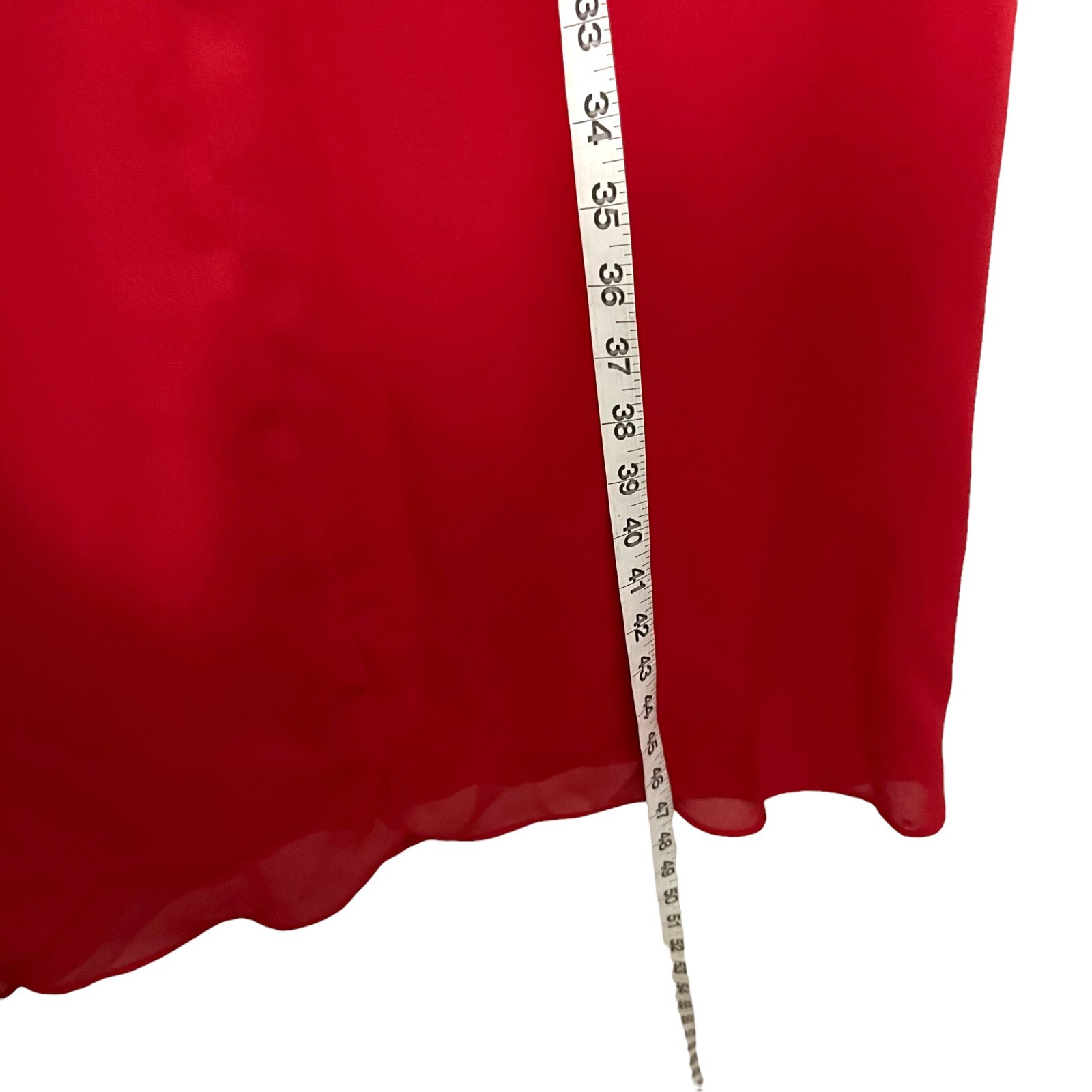 80s Cocktail Dress Womens Size 16 Vintage Original Red Sheer Layered Evening