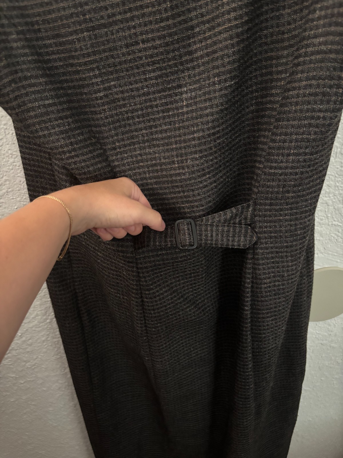 Vintage Worthington Dress Size 6 Brown Plaid Button Front Maxi 90s Made in USA