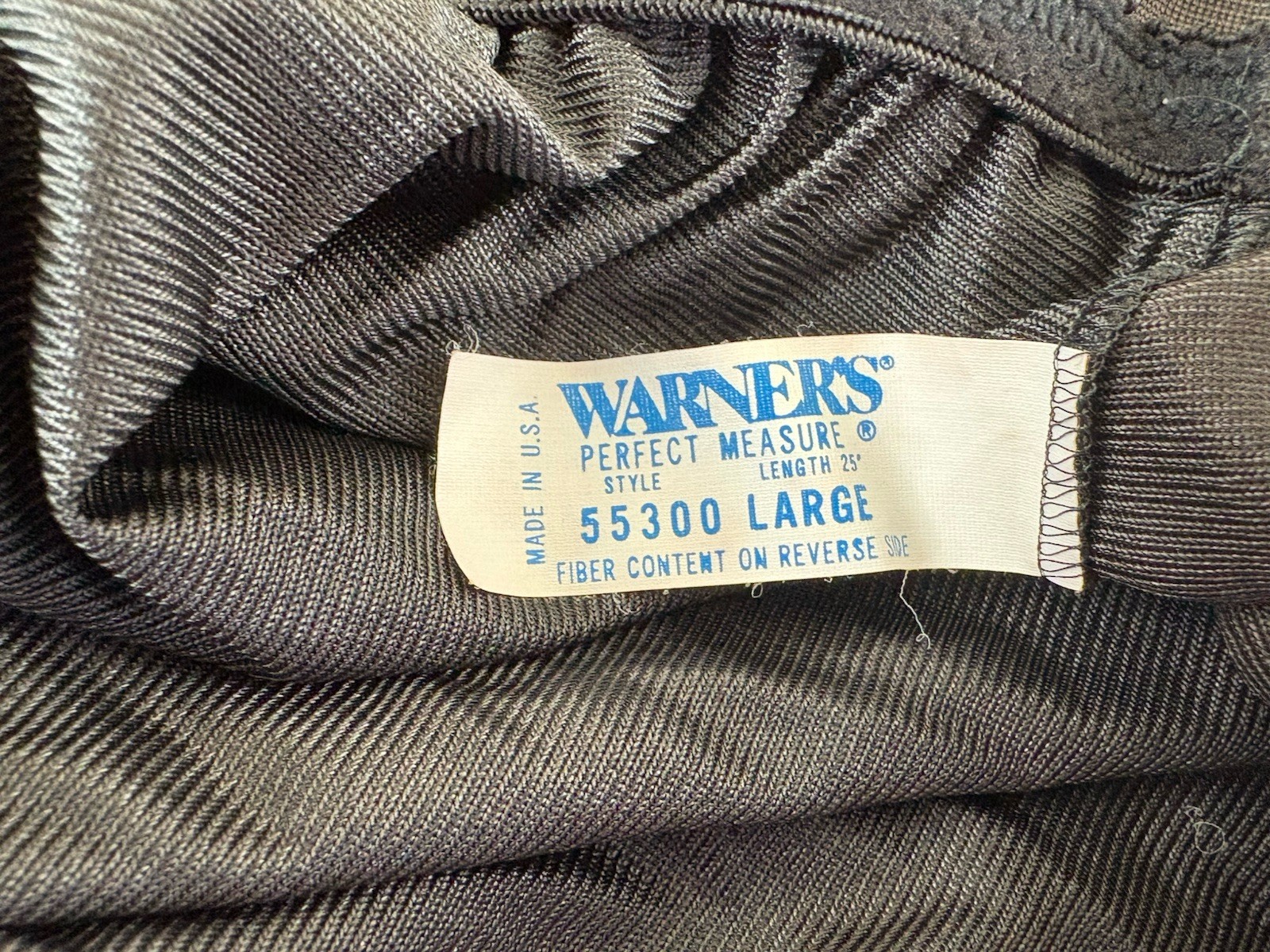 Vintage USA Warners Perfect Measure Black Antron Nylon Half Slip L