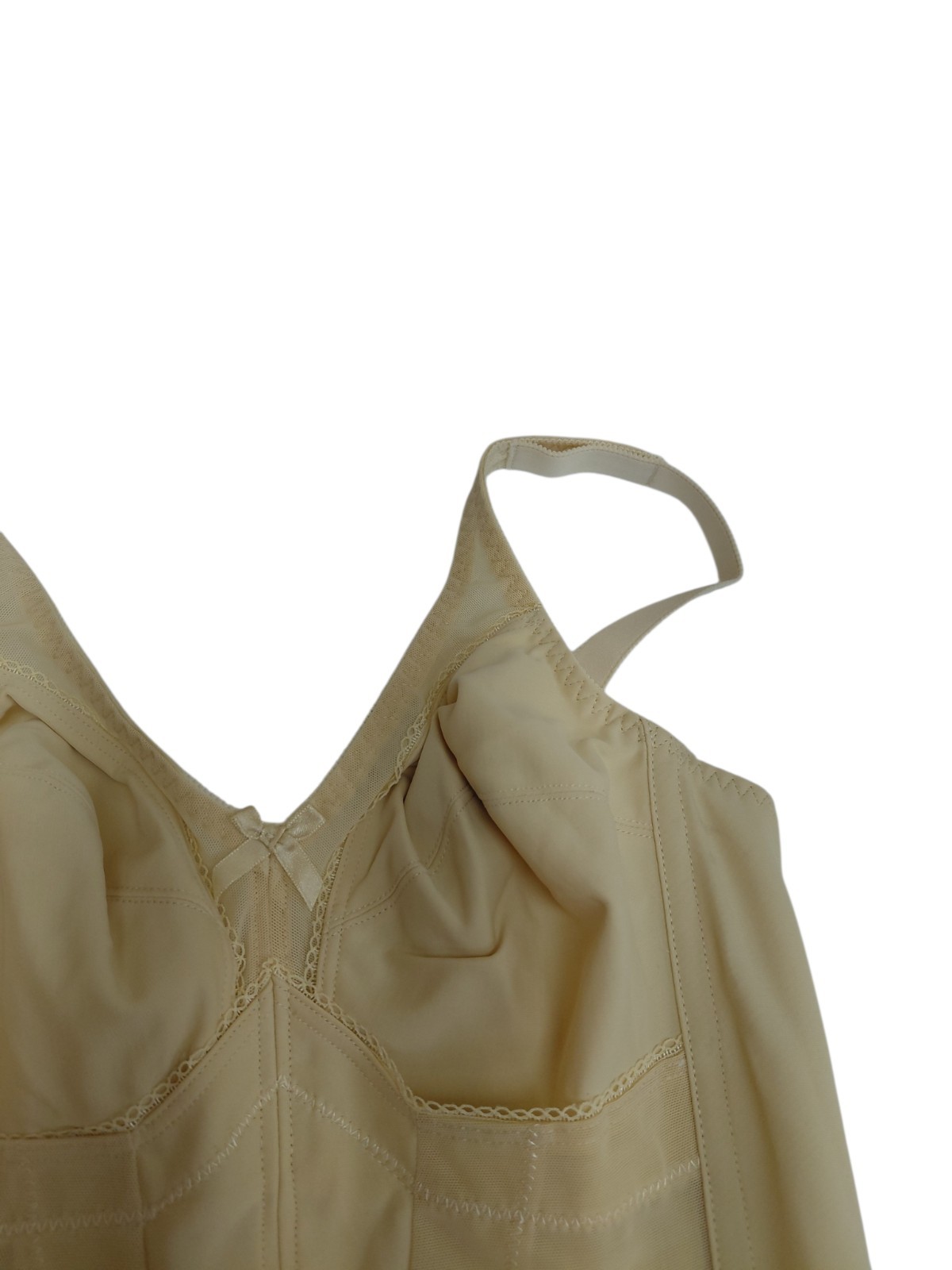 Vintage Crown-nette Longline Beige Bra Size 36B