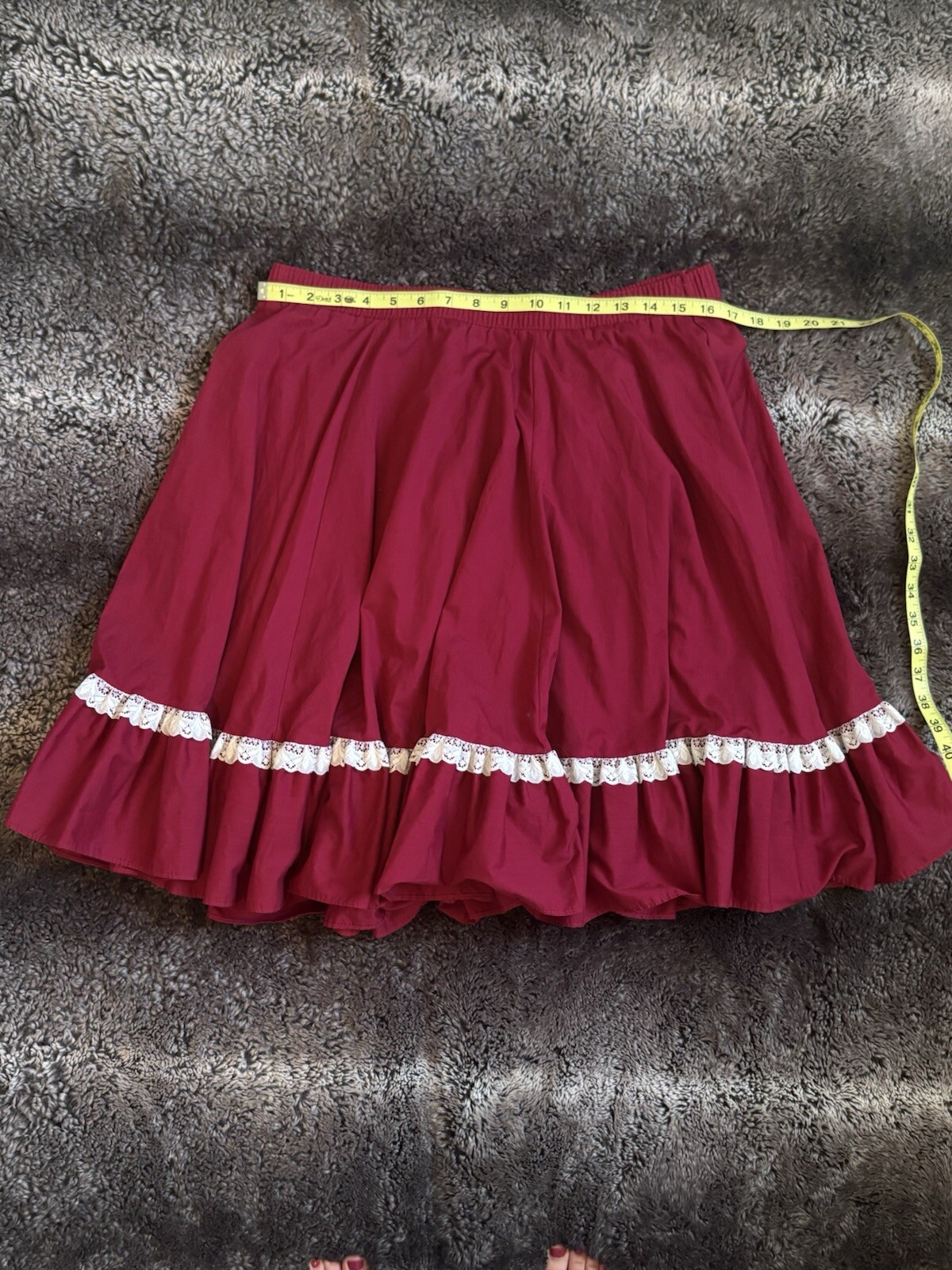 Red/White Partner’s Please Square Dancing Skirt Size S