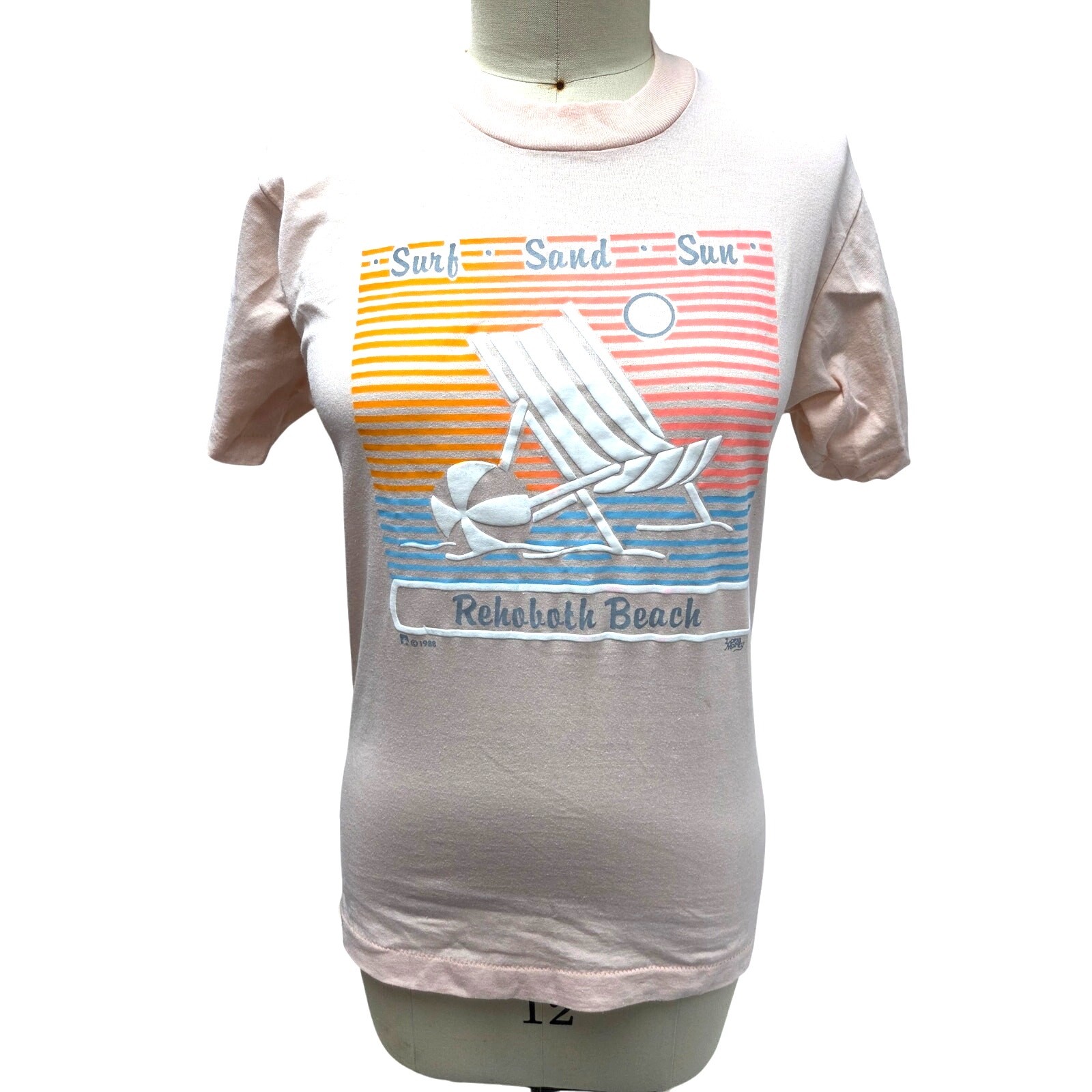 VTG 1980s Rehoboth Beach Surf Sand Sun Graphic Tee Screen Stars Best M