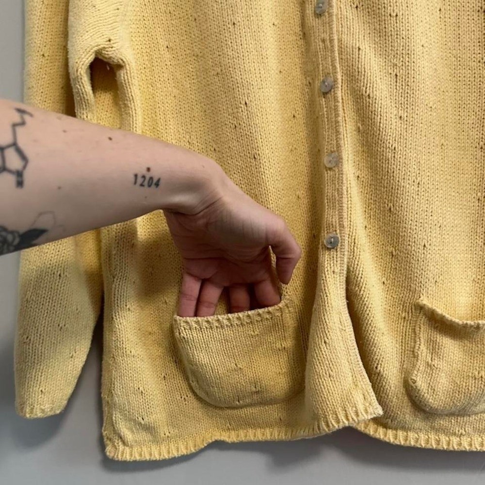 Vintage Liz Claiborne yellow cardigan