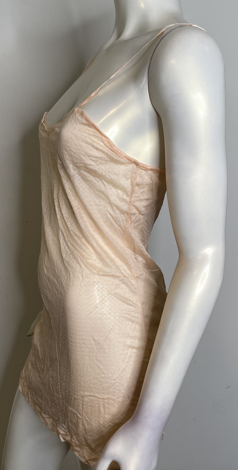 Antique Peachy Pink Pointelle Mini Full Slip S M NOS NWT Lightweight Best & Co