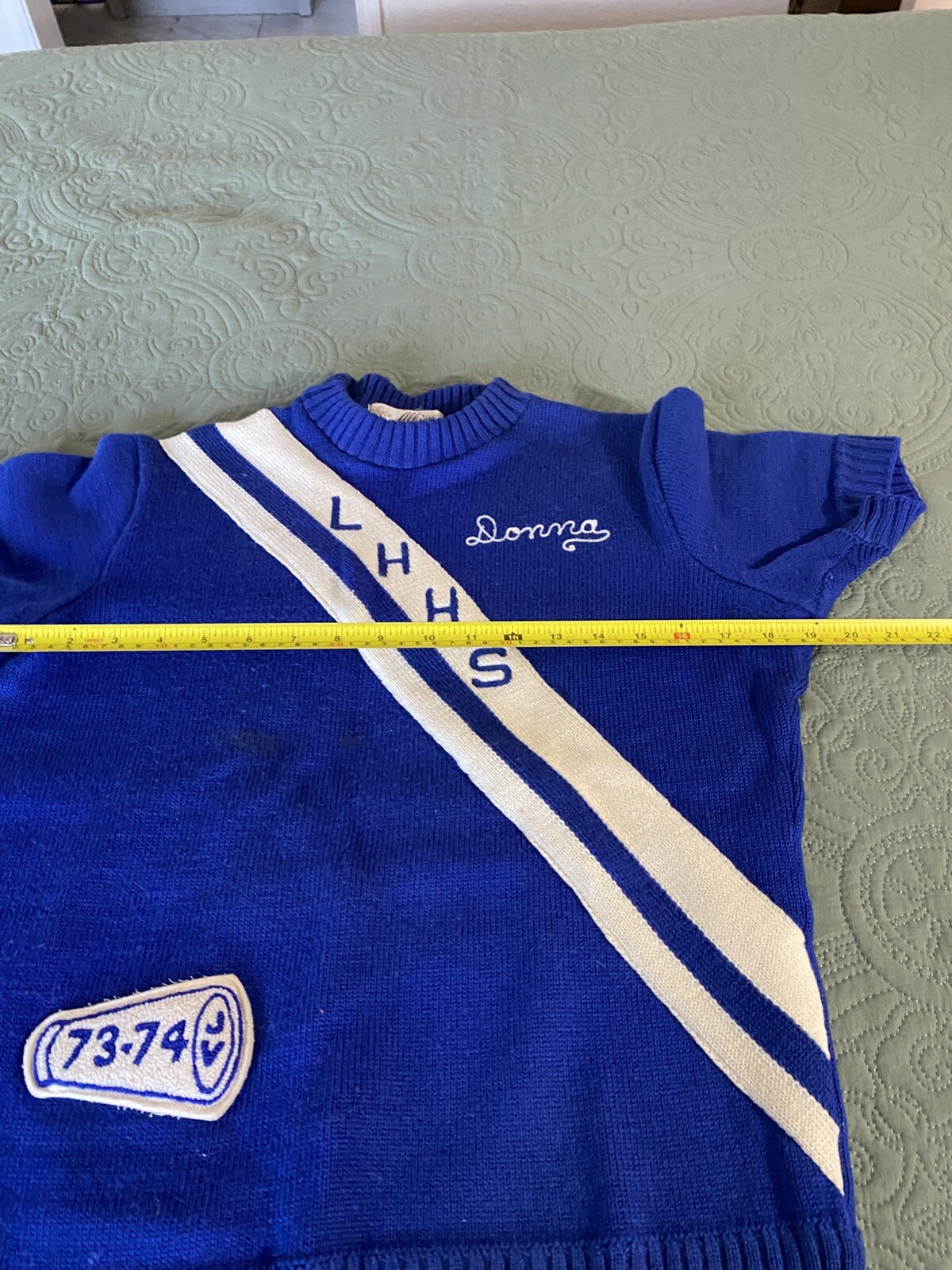 Vintage La Habra High School Vintage Women cheer sweater 1970s 100% Virgin Wool