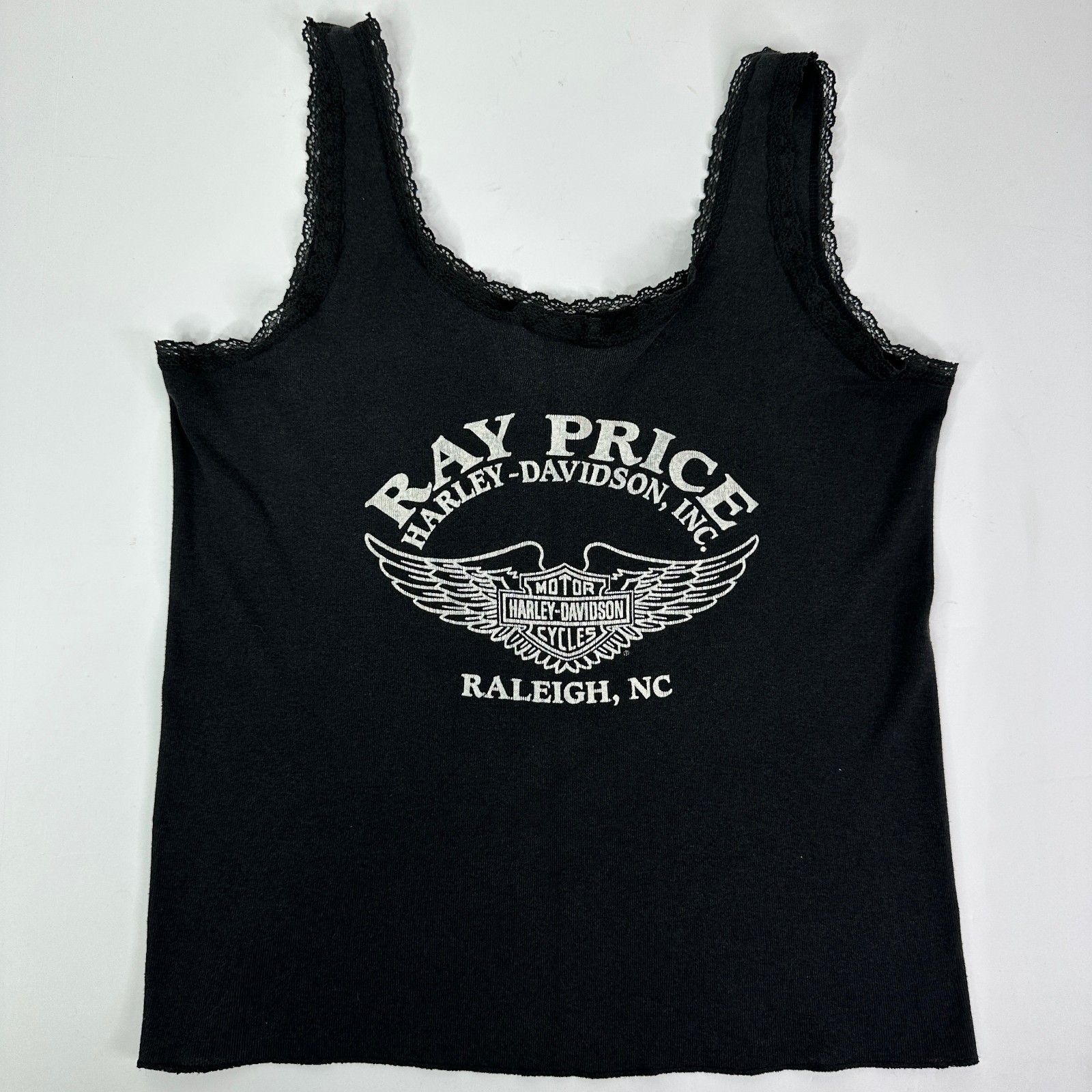 Vintage 90s Harley Davidson 3D Emblem Forever Wild Eagle Tank Top Womens Lrg Vtg