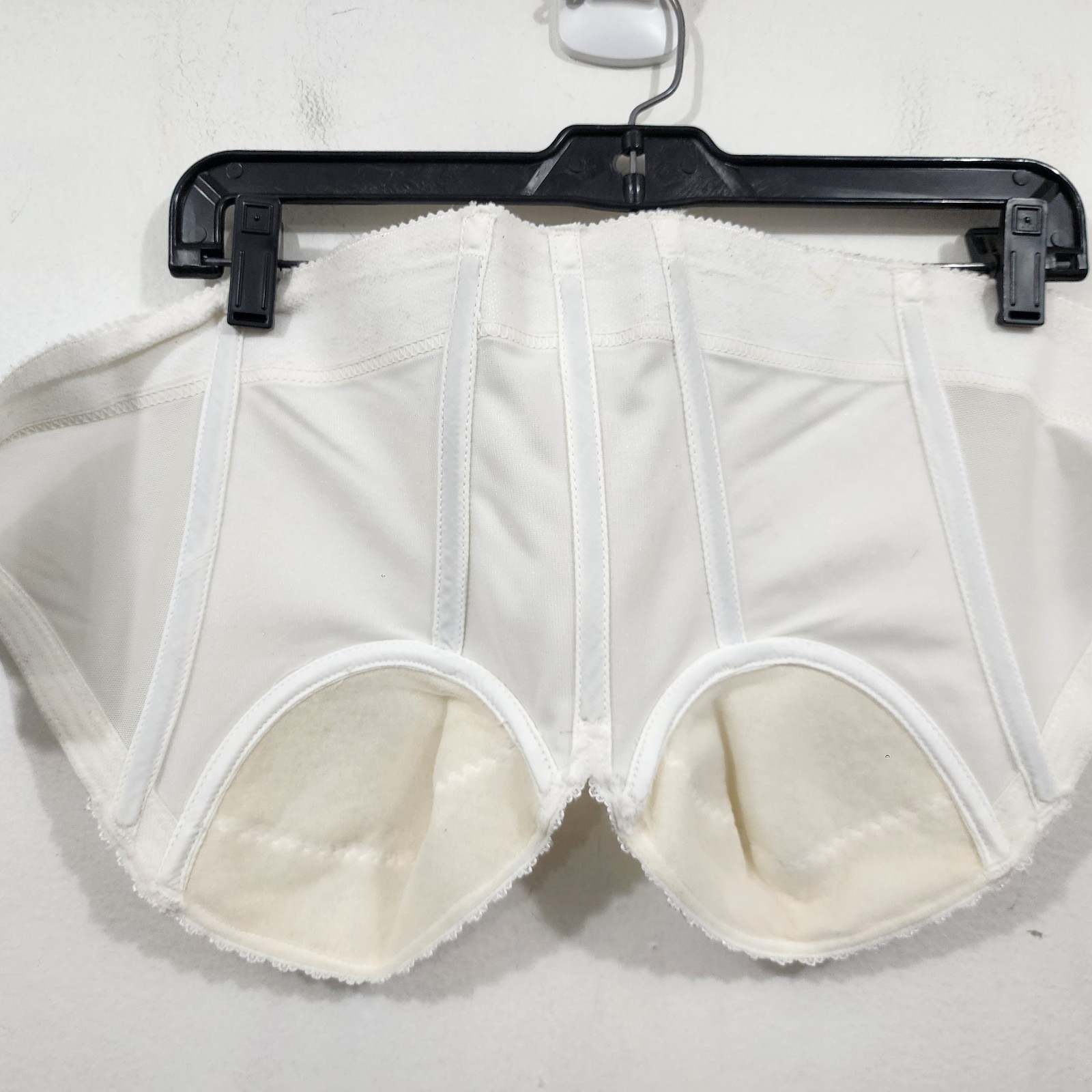 Vtg Backless by Smoothie Strapless Longline Bustier Bra Boned Low Back Ivory 36A