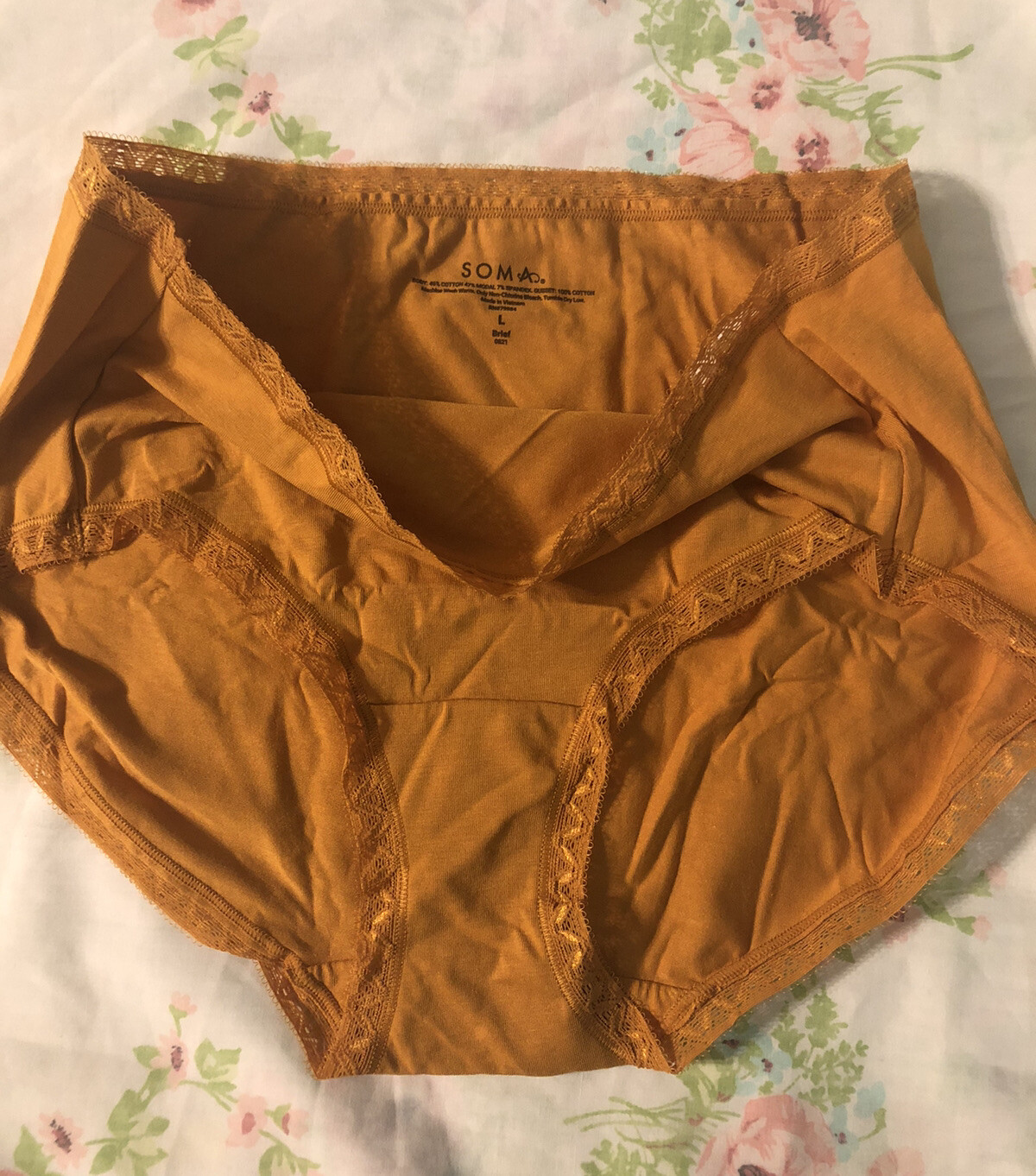 Soft Cotton Modal Brief Panties, Butternut Yellow, Soma Sz Large