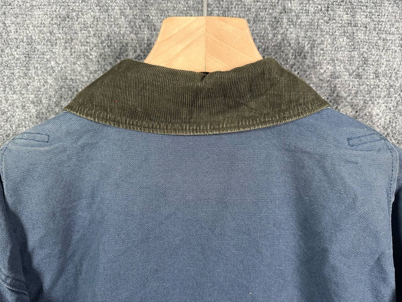 Vintage 90s L.L. Bean Original Field Coat Barn Jacket Blue Cotton Canvas Lined M