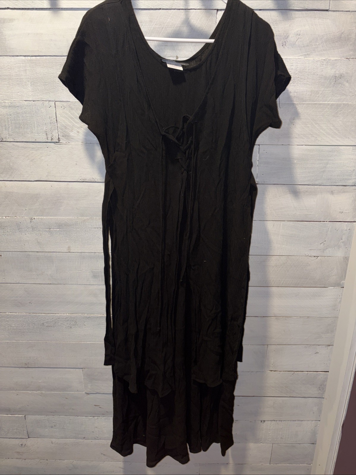 Vintage 90S All That Jazz Dress Size 7/8 Black Tie Waist Layered