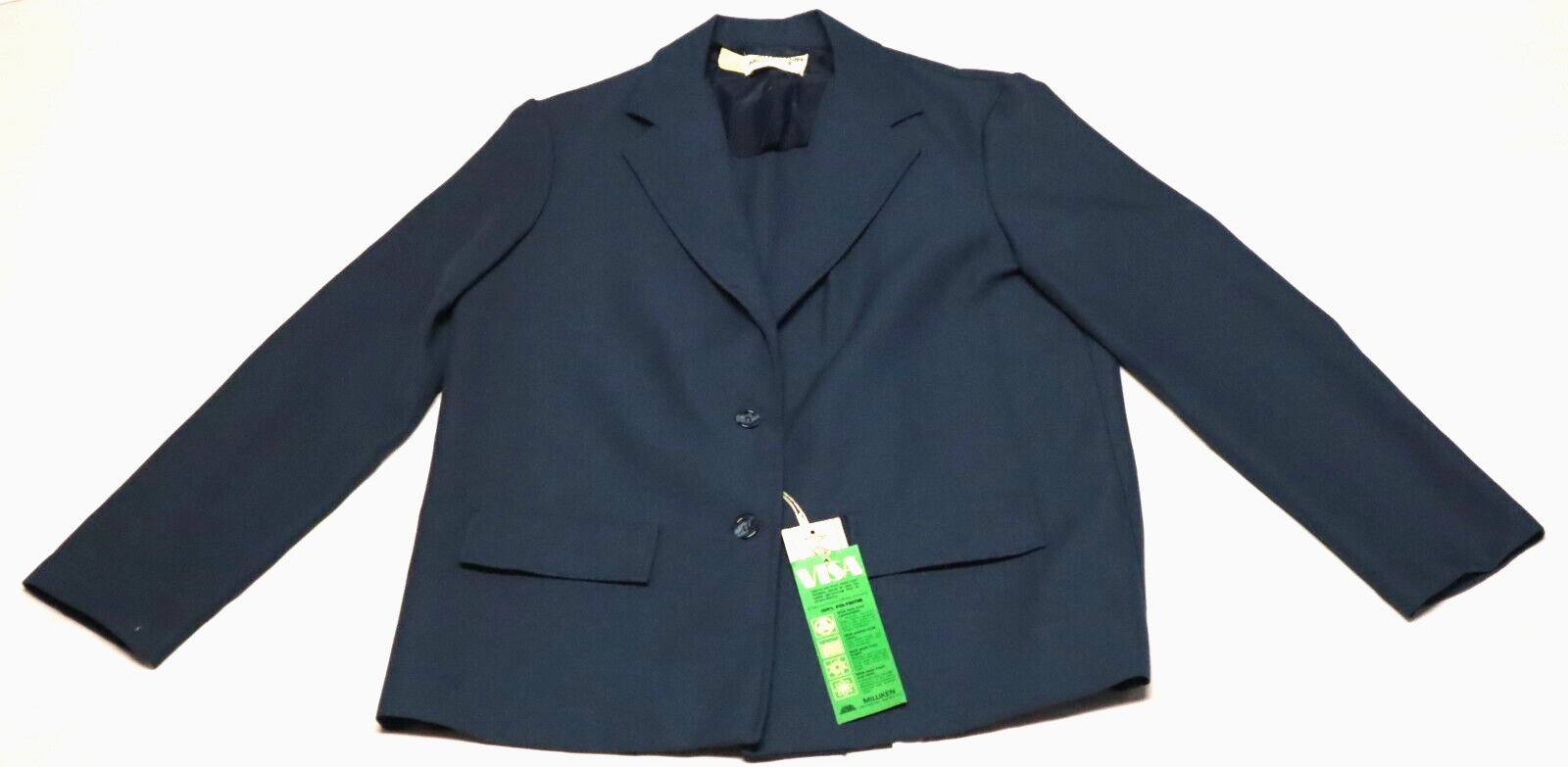 Vintage 1970s MOTIVATION by RUSS TOGS womens blue gray blazer size 16 (NWT)