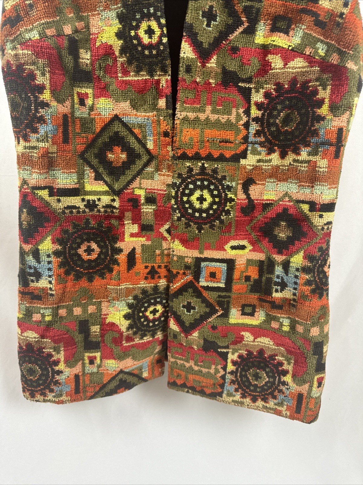 Vintage ALADDIN TAPESTRY VEST Fully Lined Boho Aztec Womens Size S