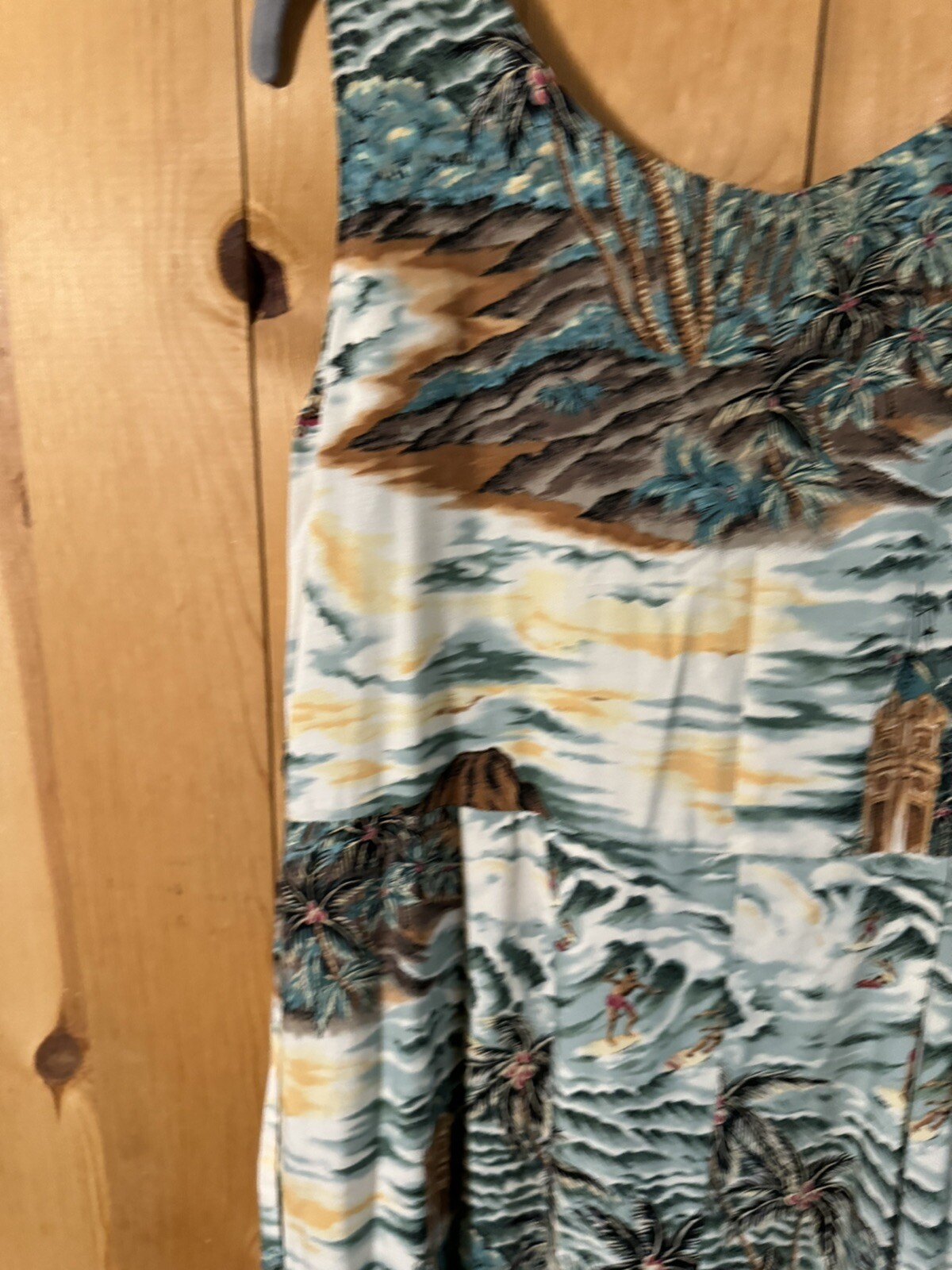 Womens Pineapple Juice Hawaiian MuumuuMidi (2 Flaws) SMALL BUST 18 Across