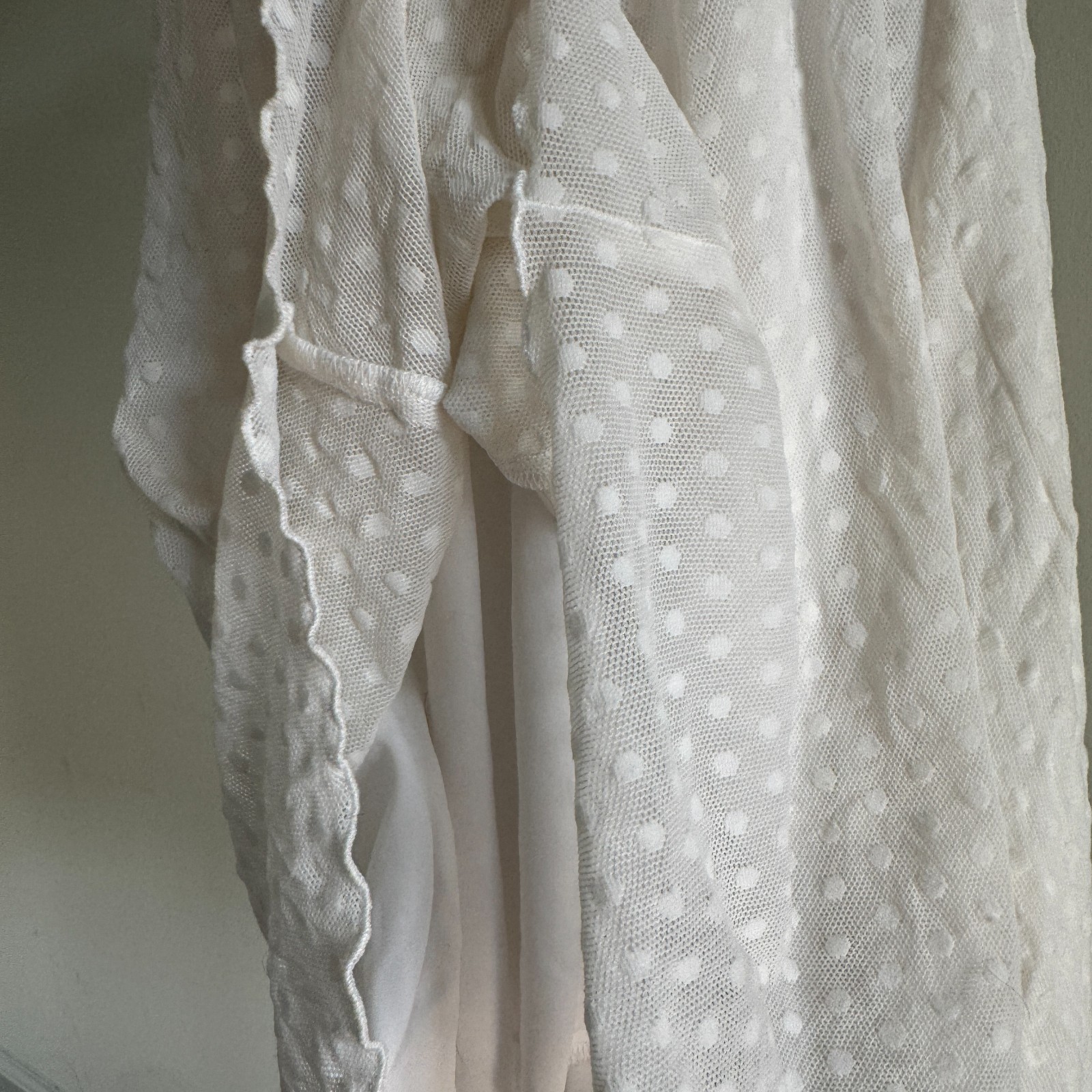 Vintage Y2K InMy Michelle White Ribbon-Threaded Lace Hanky Hem Fairy Dress Small